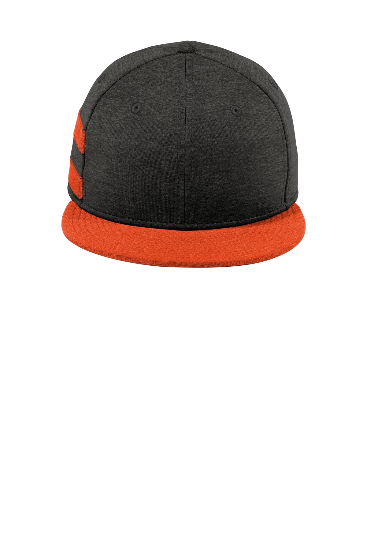 New Era ® Shadow Heather Striped Flat Bill Snapback Cap - Black Shadow Heather/ Deep Orange - OSFA