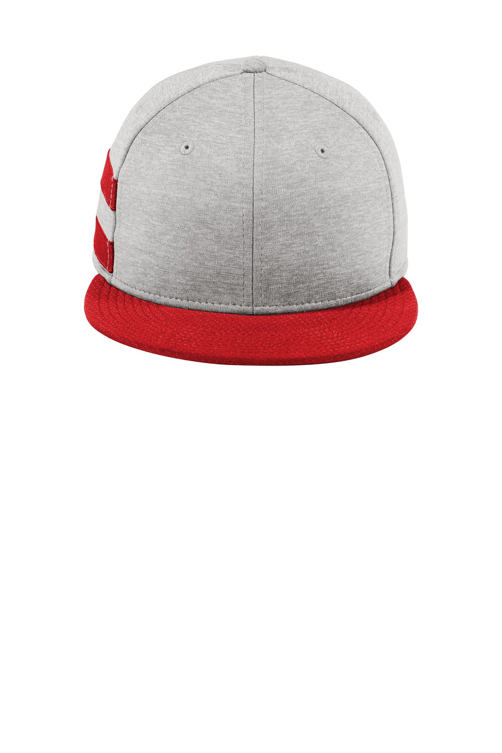 New Era ® Shadow Heather Striped Flat Bill Snapback Cap - Shadow Heather/ Scarlet - OSFA