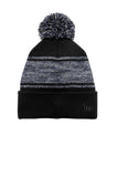 New Era® Knit Chilled Pom Beanie - Black/ Deep Navy - OSFA