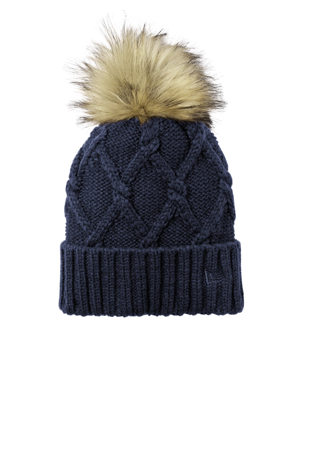 New Era® Faux Fur Pom Beanie - Deep Navy - OSFA