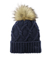 New Era® Faux Fur Pom Beanie - Deep Navy - OSFA