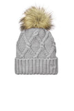 New Era® Faux Fur Pom Beanie - Heather Grey - OSFA