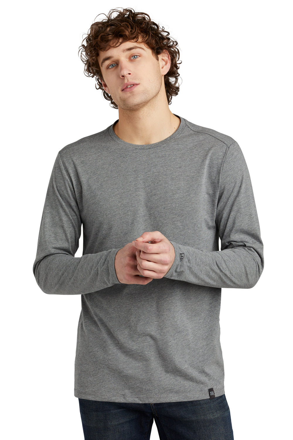 New Era ® Heritage Blend Long Sleeve Crew Tee - Shadow Grey Heather - XS