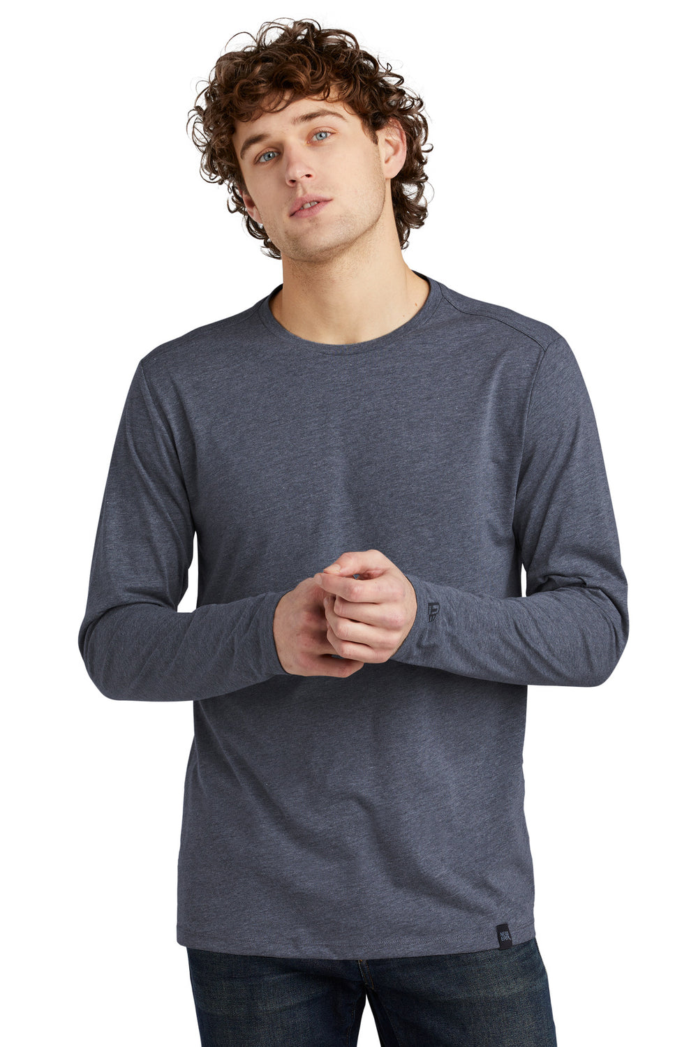 New Era ® Heritage Blend Long Sleeve Crew Tee - True Navy Heather - XS