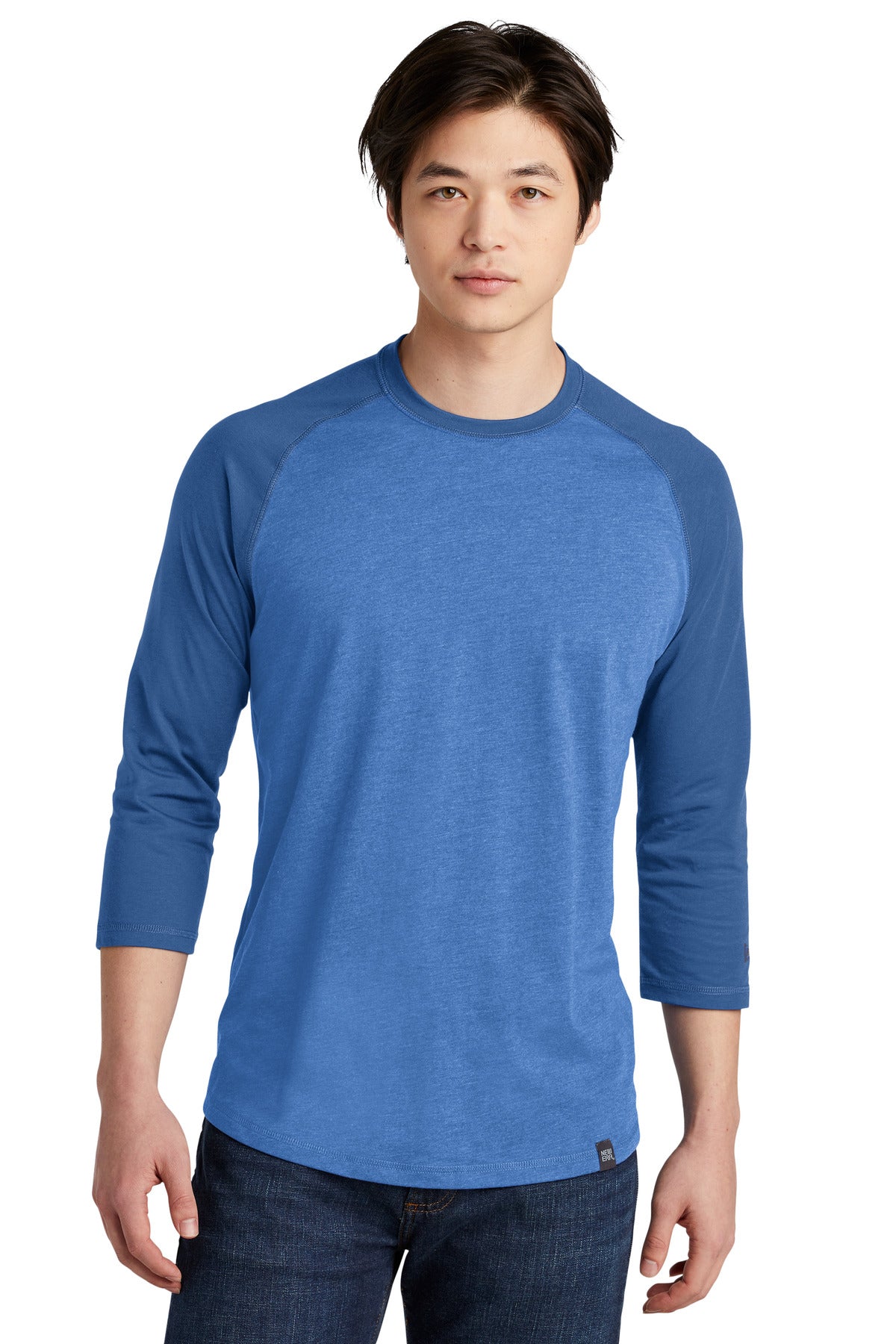 New Era ® Heritage Blend 3/4-Sleeve Baseball Raglan Tee - Royal/ Royal Heather - XS
