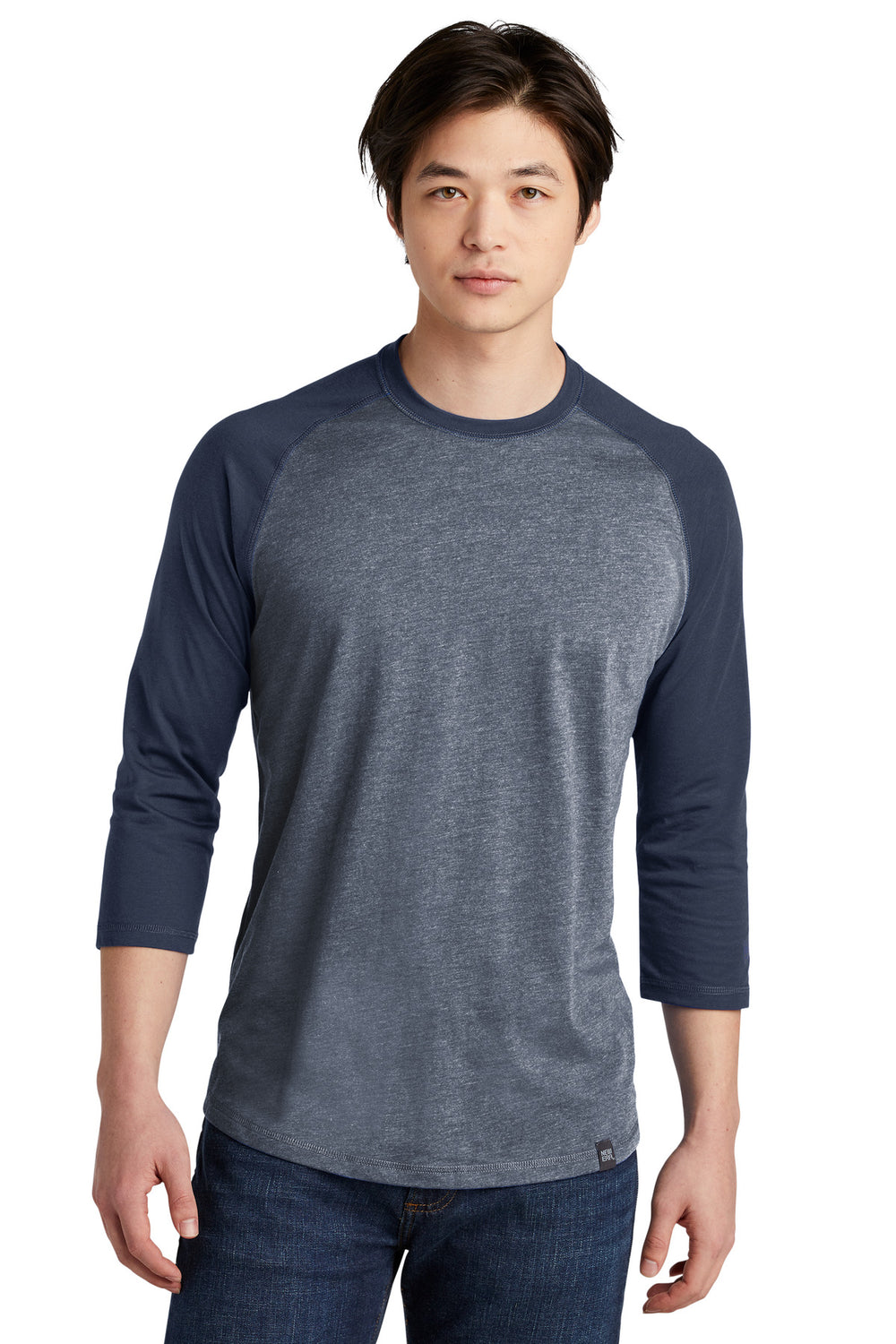 New Era ® Heritage Blend 3/4-Sleeve Baseball Raglan Tee - True Navy/ True Navy Twist - XS