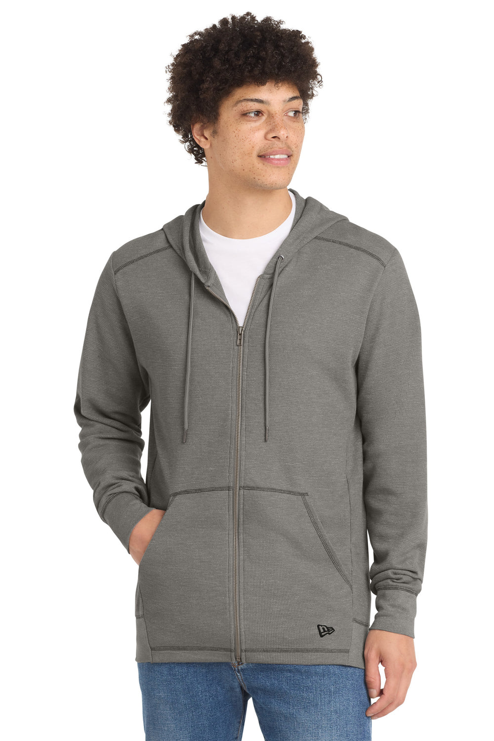 New Era® Thermal Full-Zip Hoodie - Shadow Grey Heather - XS