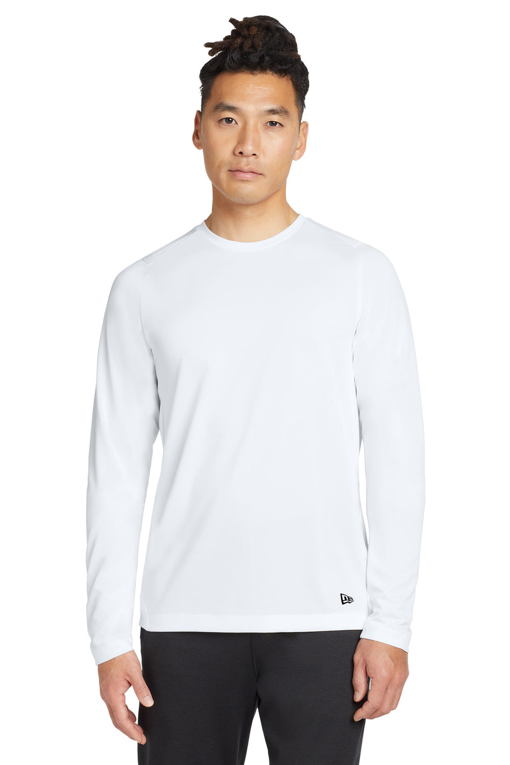 New Era ® Series Performance Long Sleeve Crew Tee - White Solid - XS