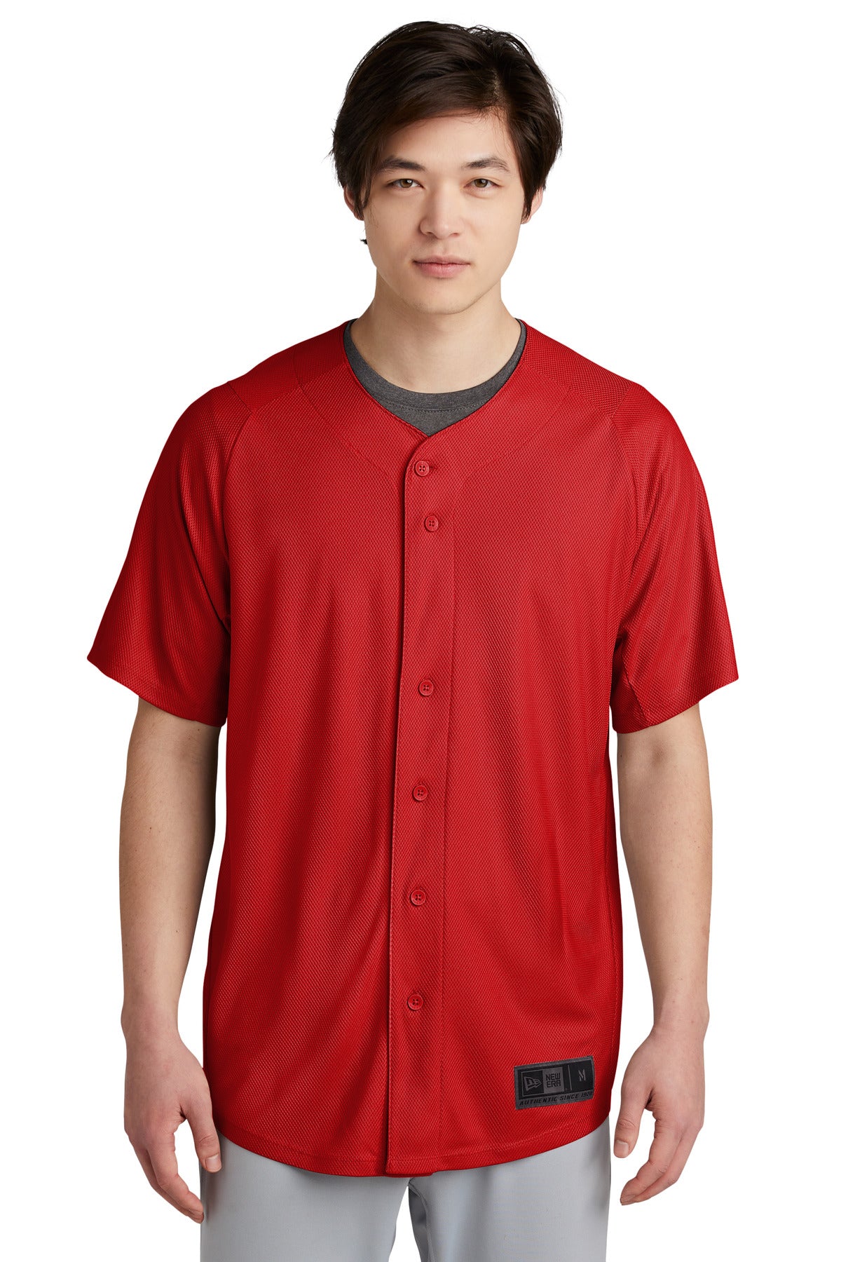 New Era ® Diamond Era Full-Button Jersey - Scarlet - XS