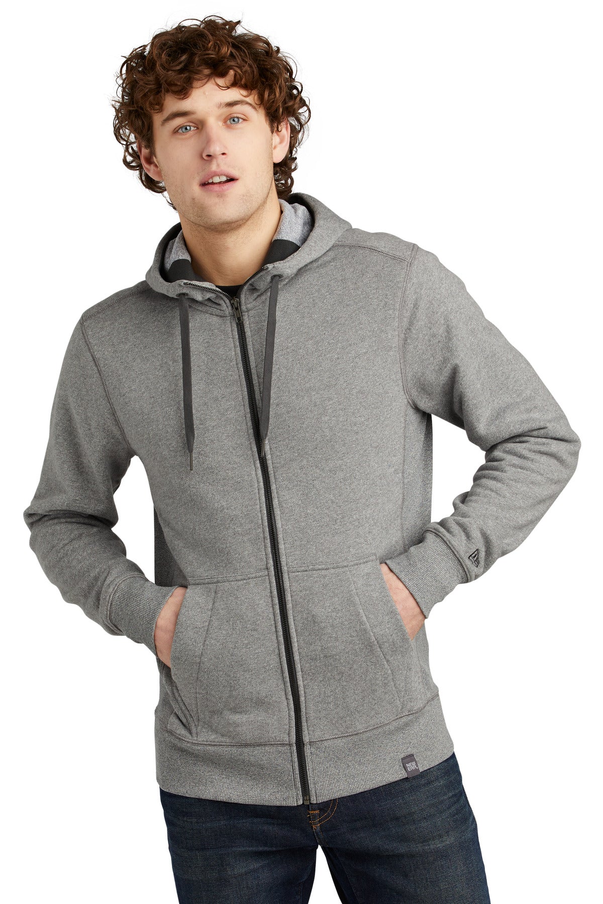 New Era ® French Terry Full-Zip Hoodie - Light Graphite Twist - XS