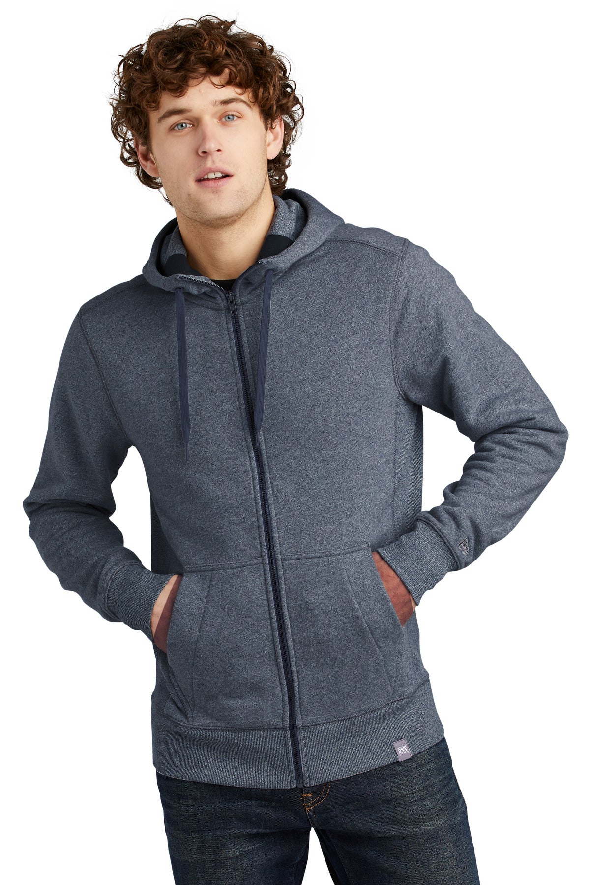 New Era ® French Terry Full-Zip Hoodie - True Navy Twist - XS