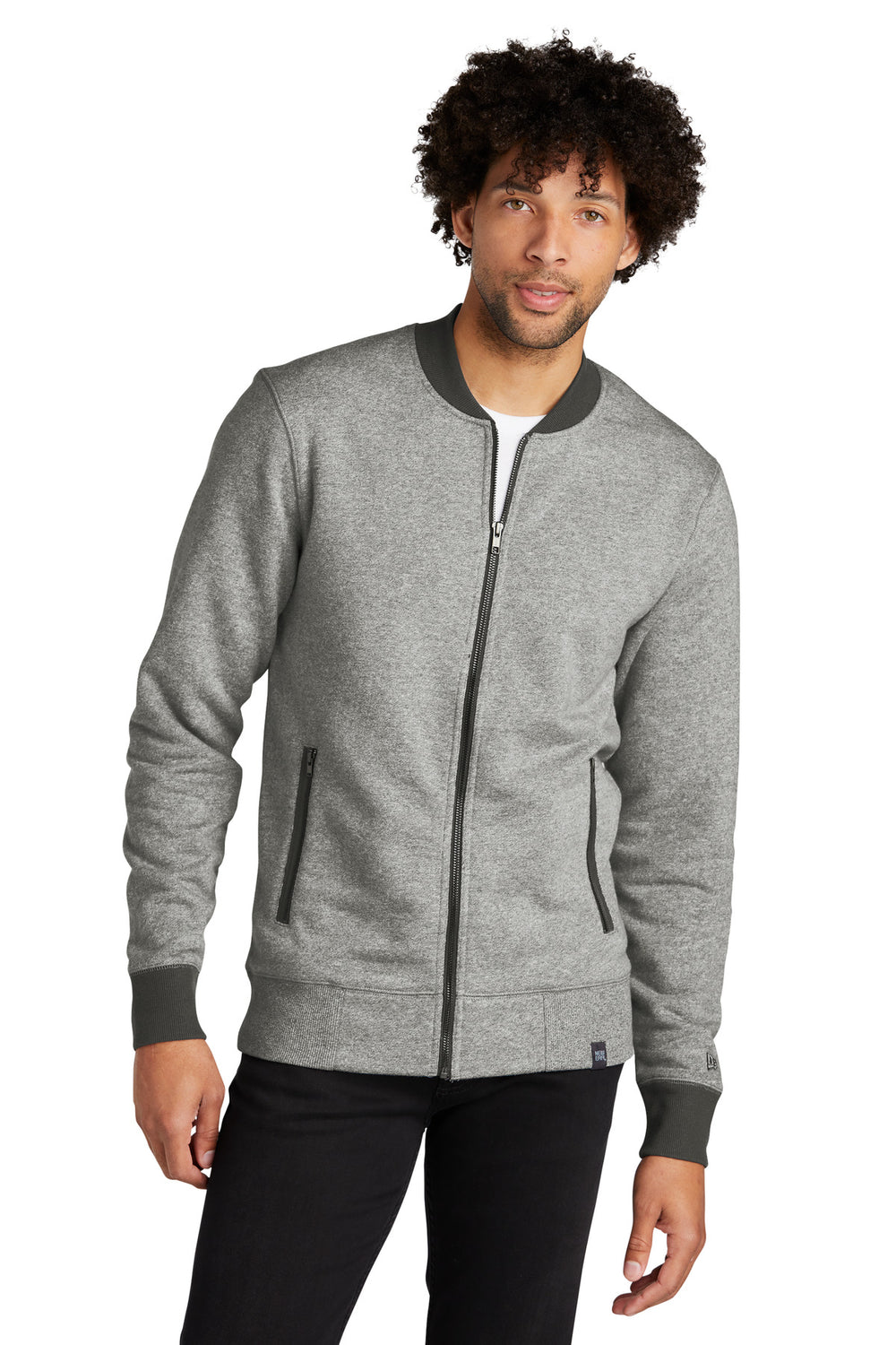 New Era ® French Terry Baseball Full-Zip - Light Graphite Twist/ Graphite - XS