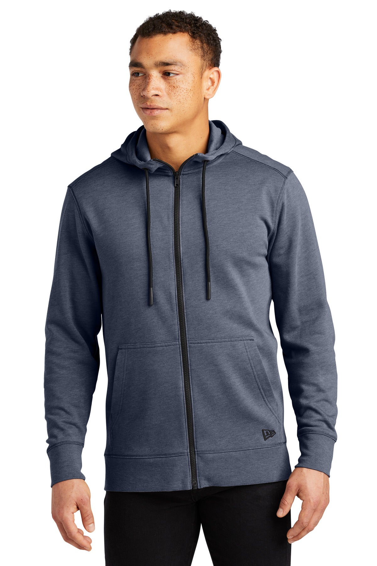 New Era ® Tri-Blend Fleece Full-Zip Hoodie - True Navy Heather - XS