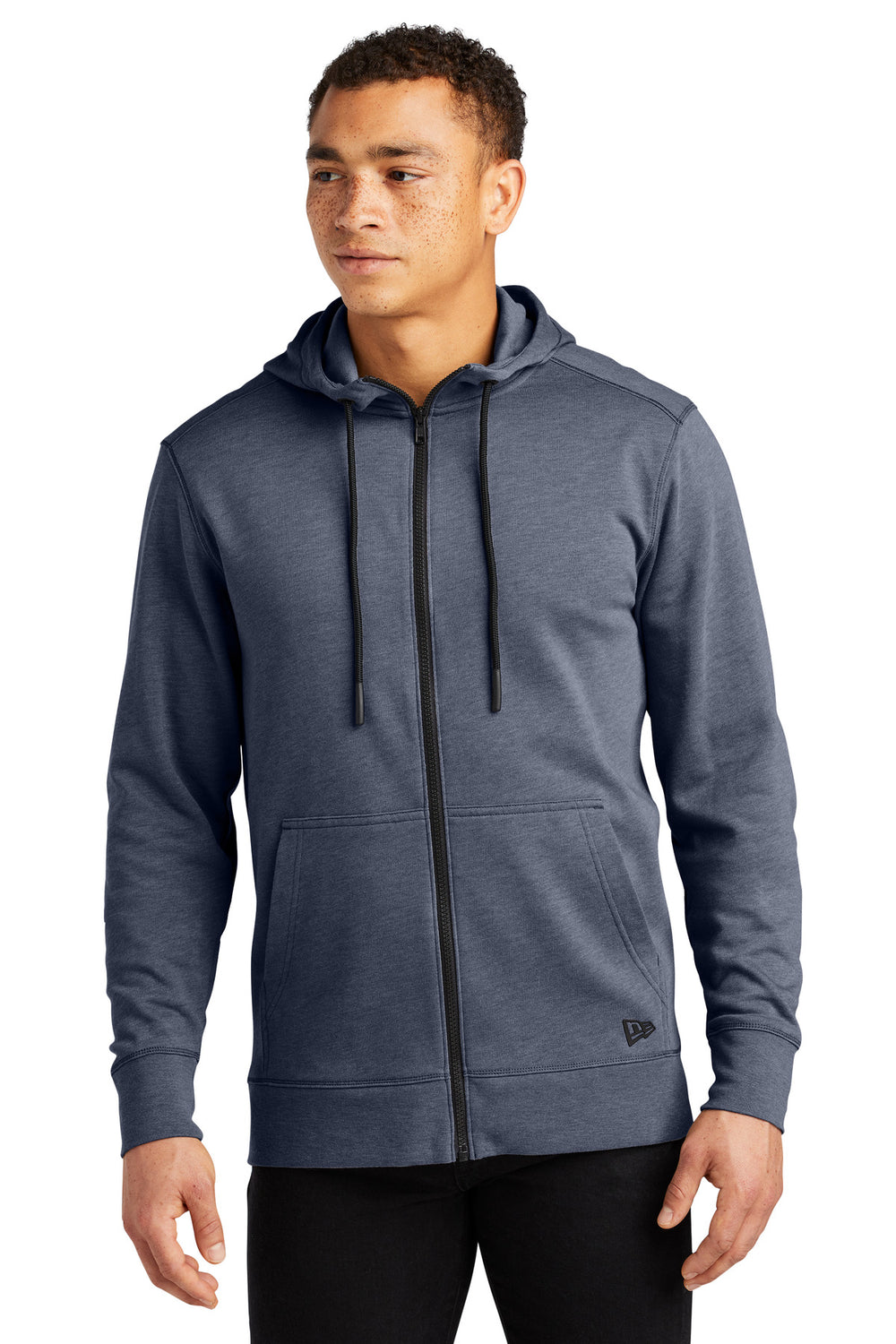 New Era ® Tri-Blend Fleece Full-Zip Hoodie - True Navy Heather - XS