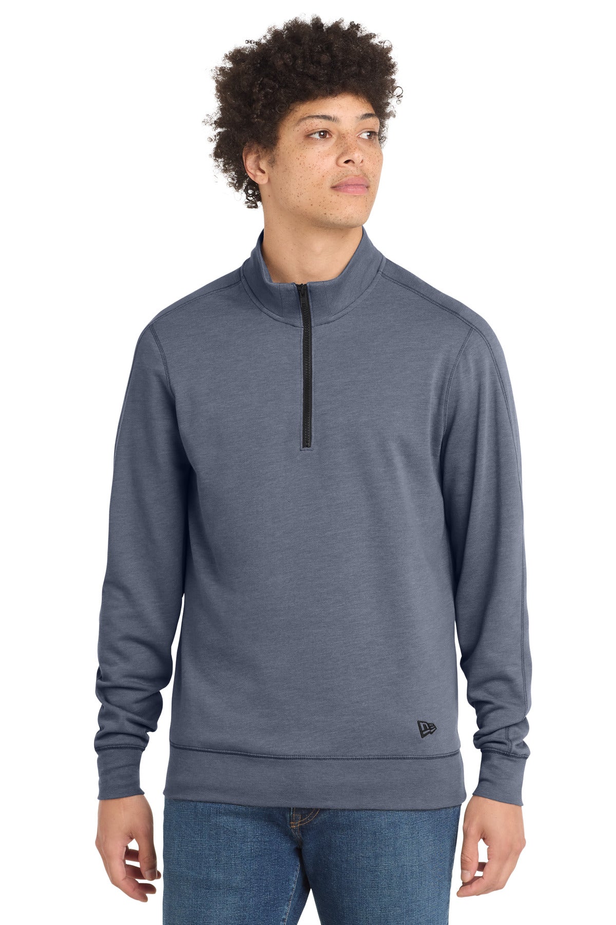 New Era ® Tri-Blend Fleece 1/4-Zip Pullover - True Navy Heather - XS