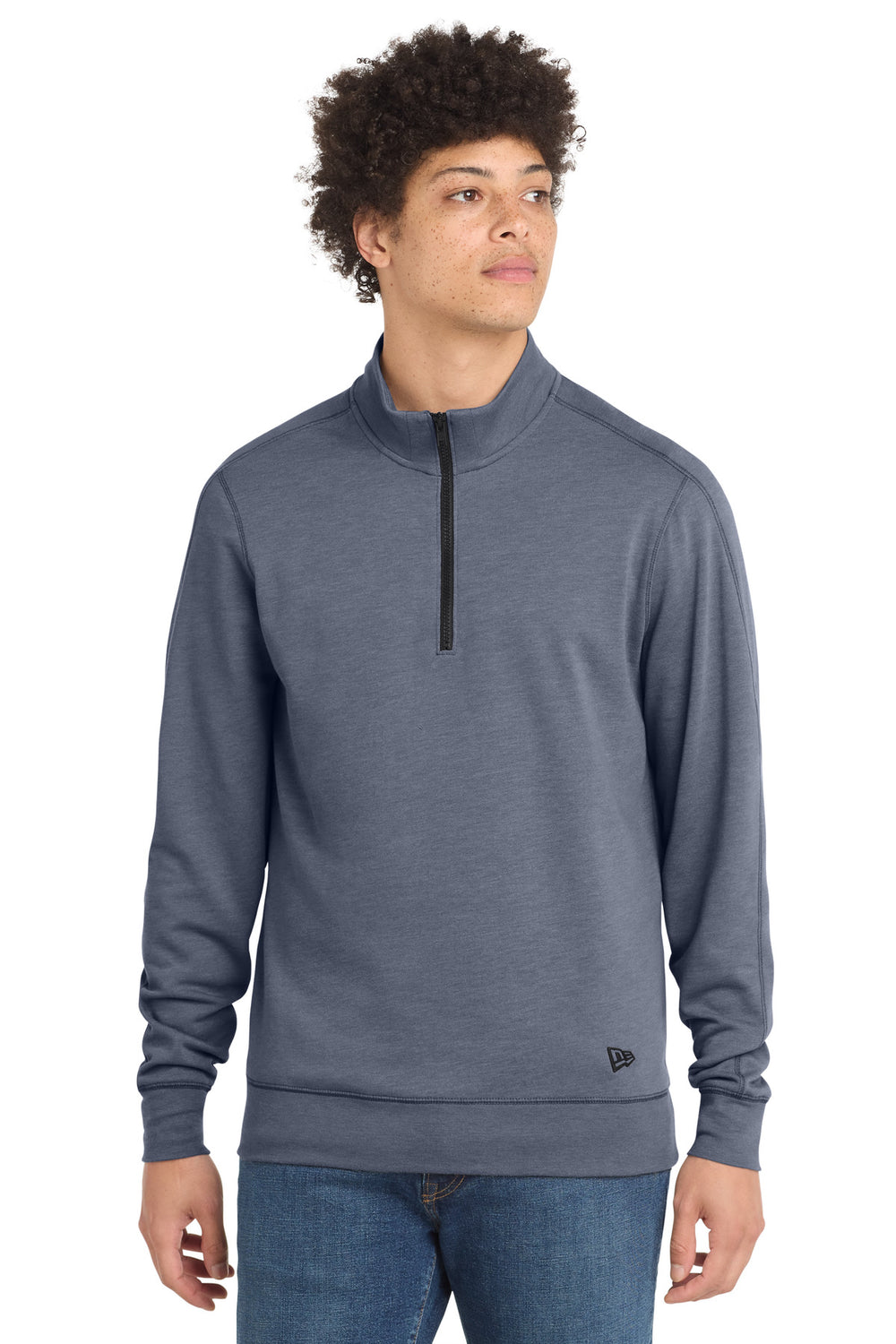 New Era ® Tri-Blend Fleece 1/4-Zip Pullover - True Navy Heather - XS