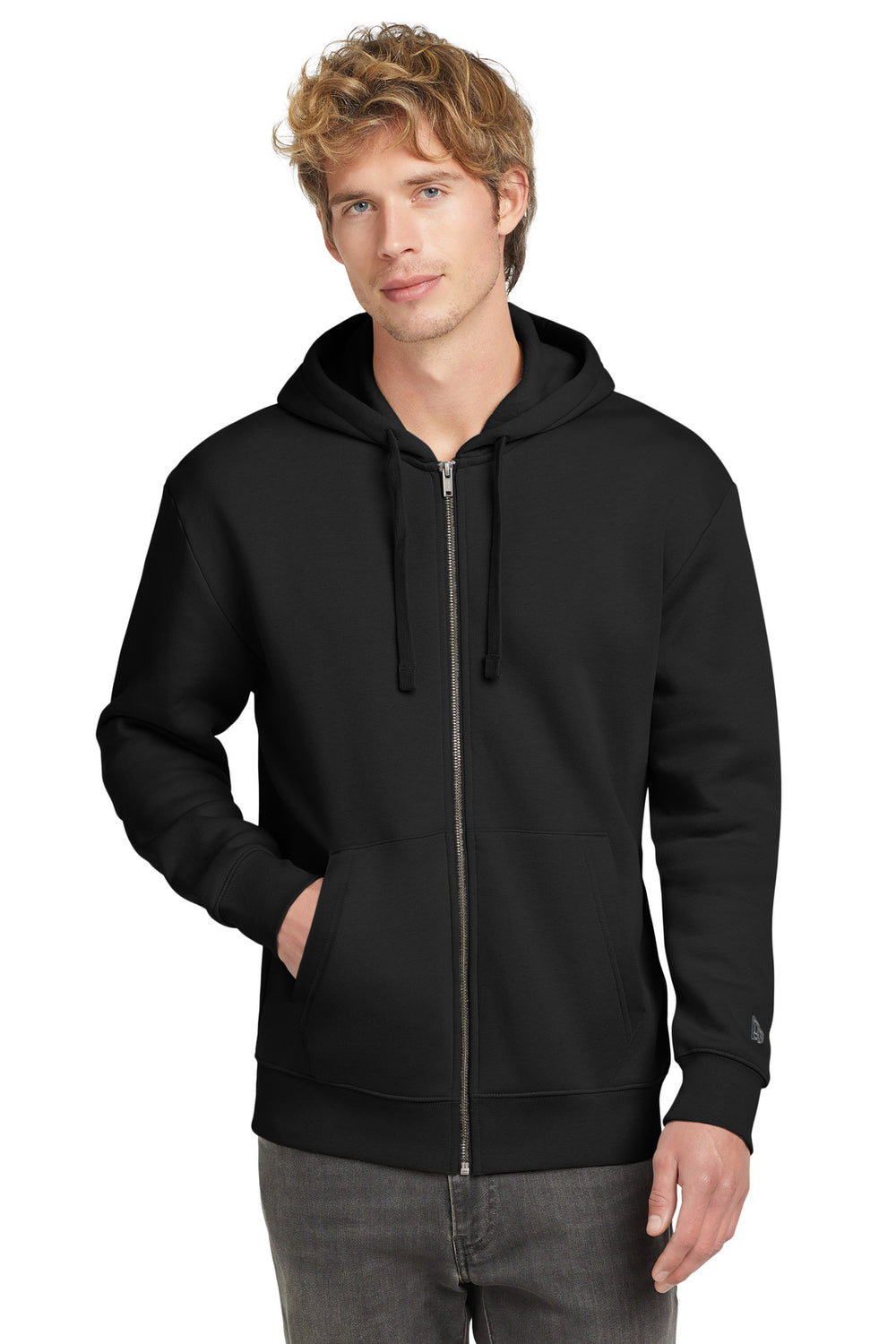 New Era® Heritage Fleece Full-Zip Hoodie - Black - XS