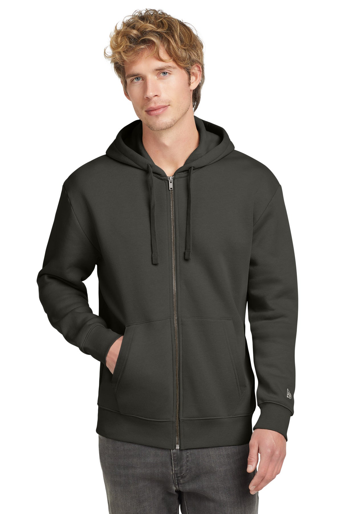 New Era® Heritage Fleece Full-Zip Hoodie - Graphite - XS