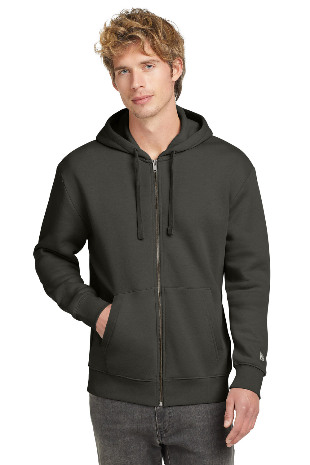 New Era® Heritage Fleece Full-Zip Hoodie - Graphite - XS