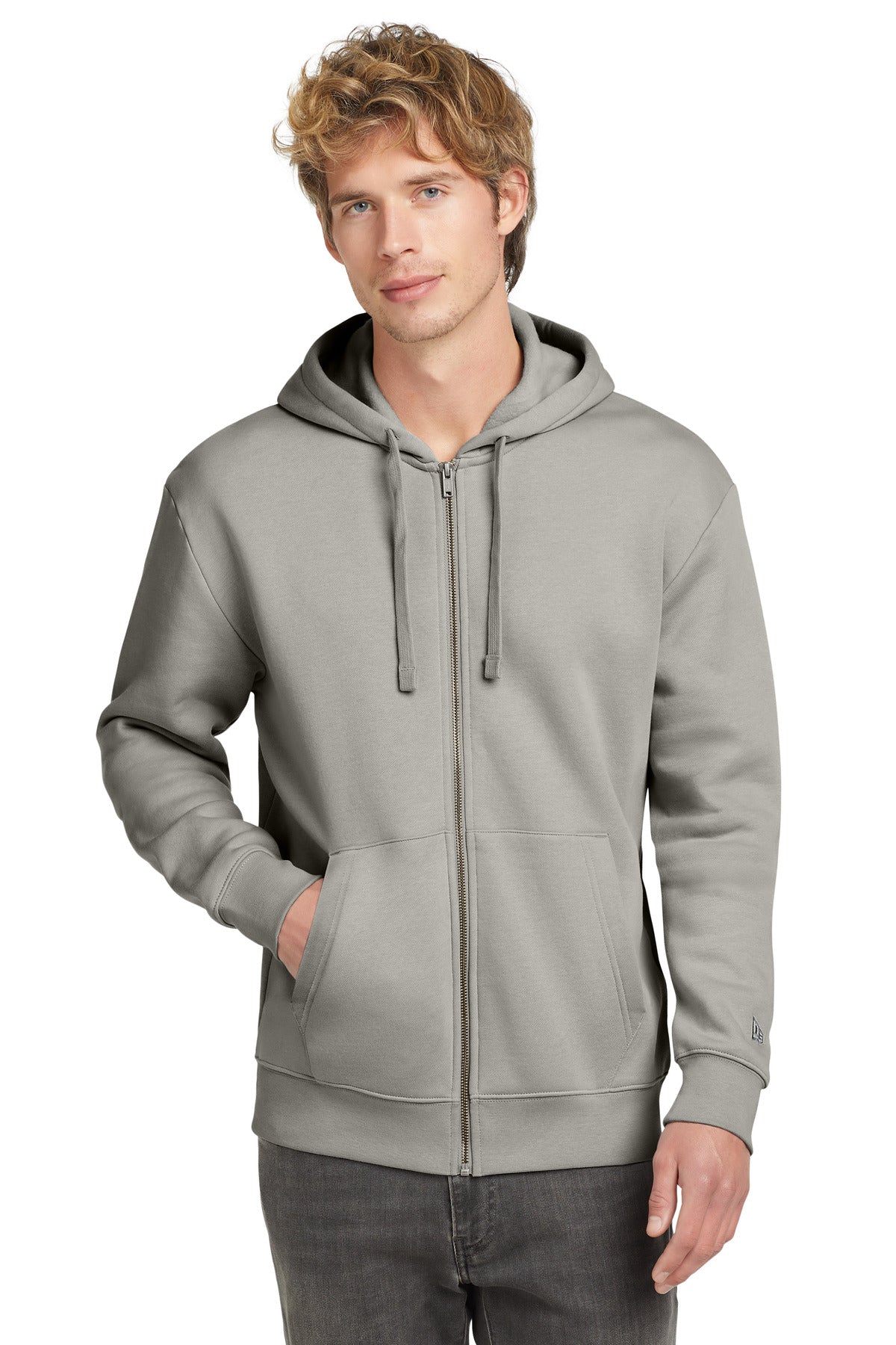 New Era® Heritage Fleece Full-Zip Hoodie - Rainstorm Grey - XS