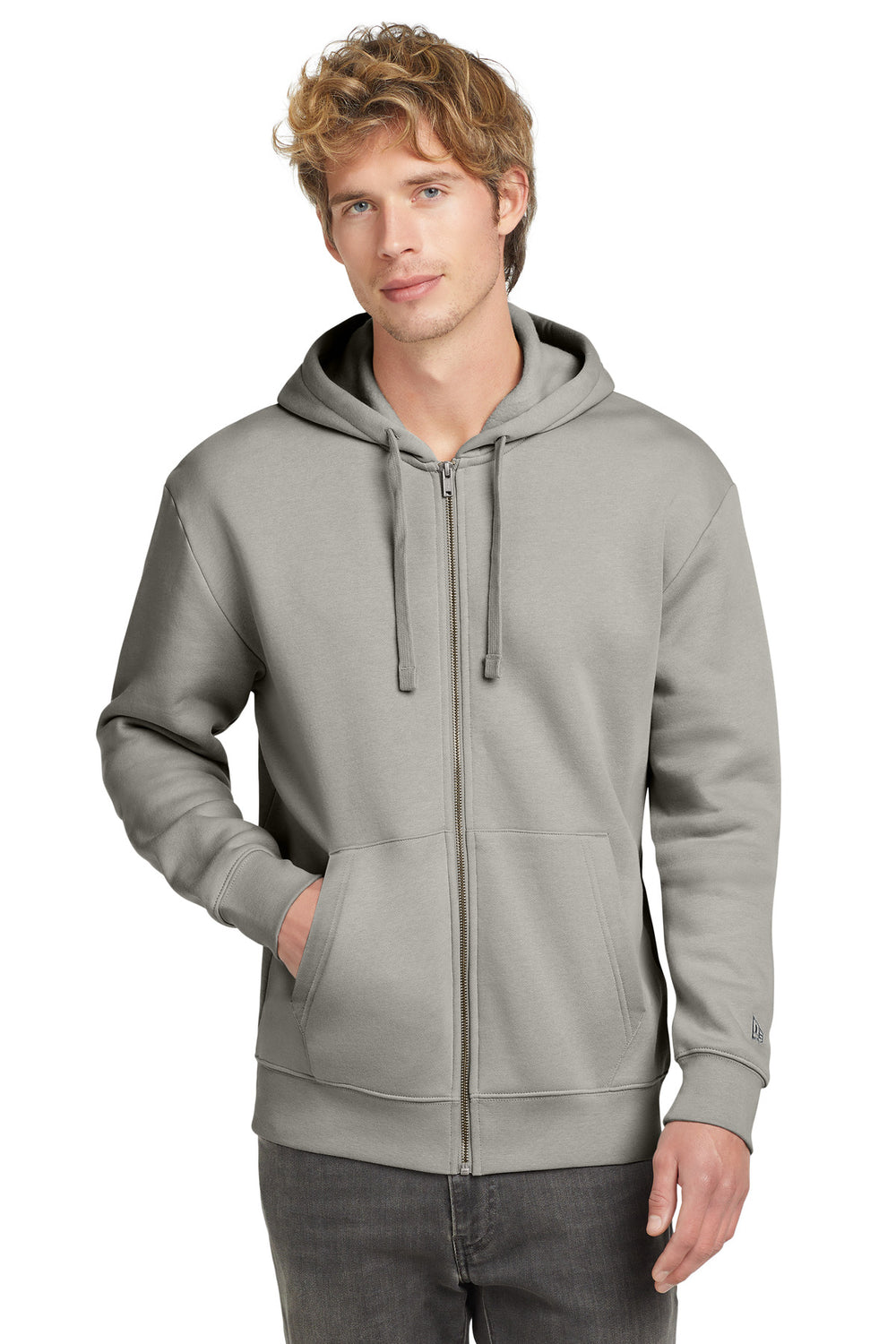 New Era® Heritage Fleece Full-Zip Hoodie - Rainstorm Grey - XS