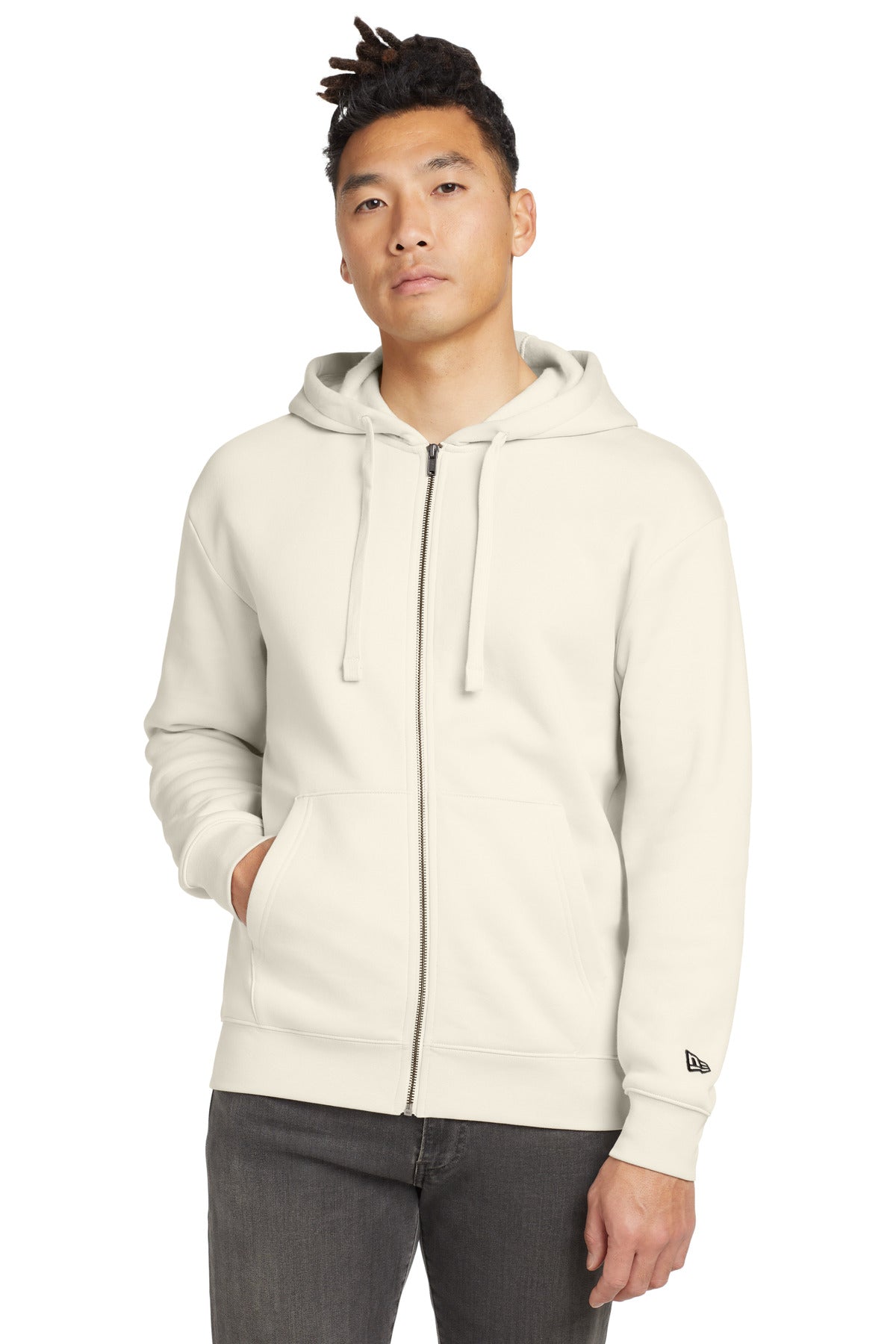 New Era® Heritage Fleece Full-Zip Hoodie - Soft Beige - XS