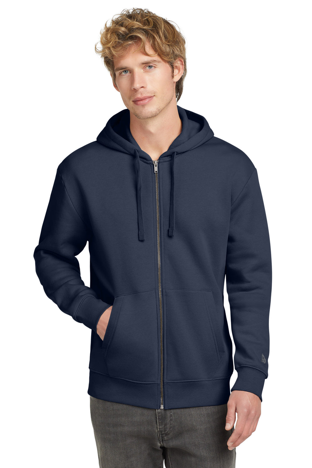 New Era® Heritage Fleece Full-Zip Hoodie - True Navy - XS
