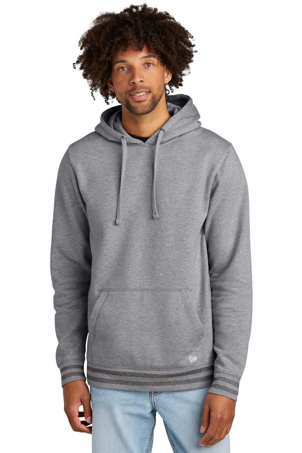 New Era® Comeback Fleece Pullover Hoodie - Athletic Heather/ Dark Heather Grey - 2XL