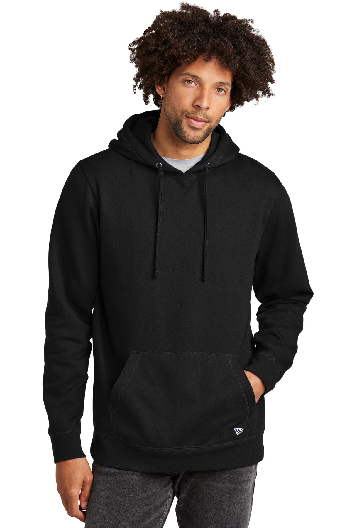New Era® Comeback Fleece Pullover Hoodie - Black - XS