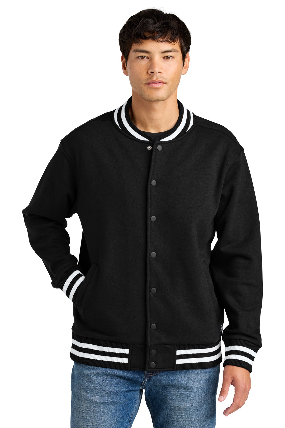 New Era® Varsity Heavyweight Fleece Jacket - Black - XS