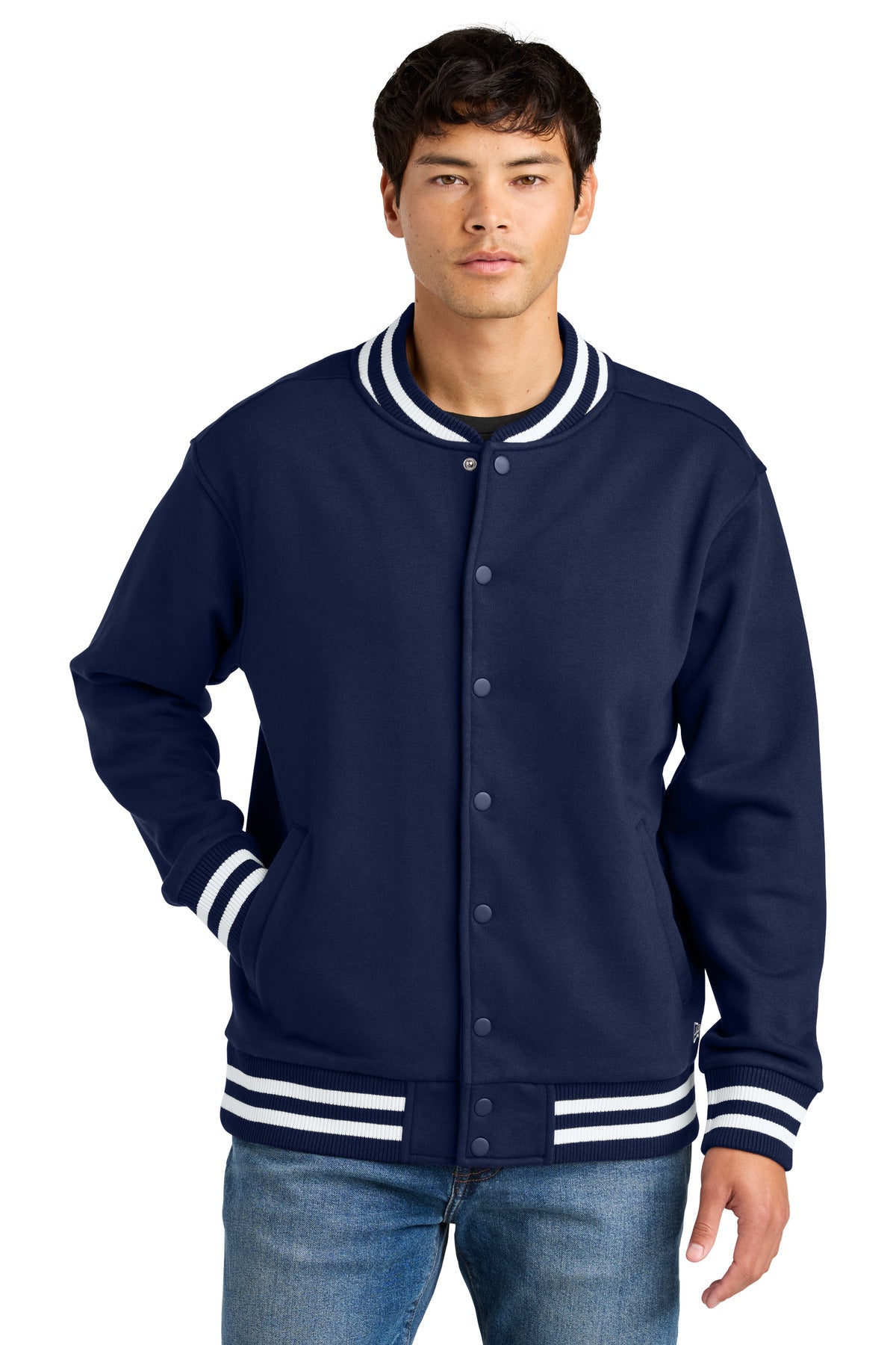 New Era® Varsity Heavyweight Fleece Jacket - True Navy - XS