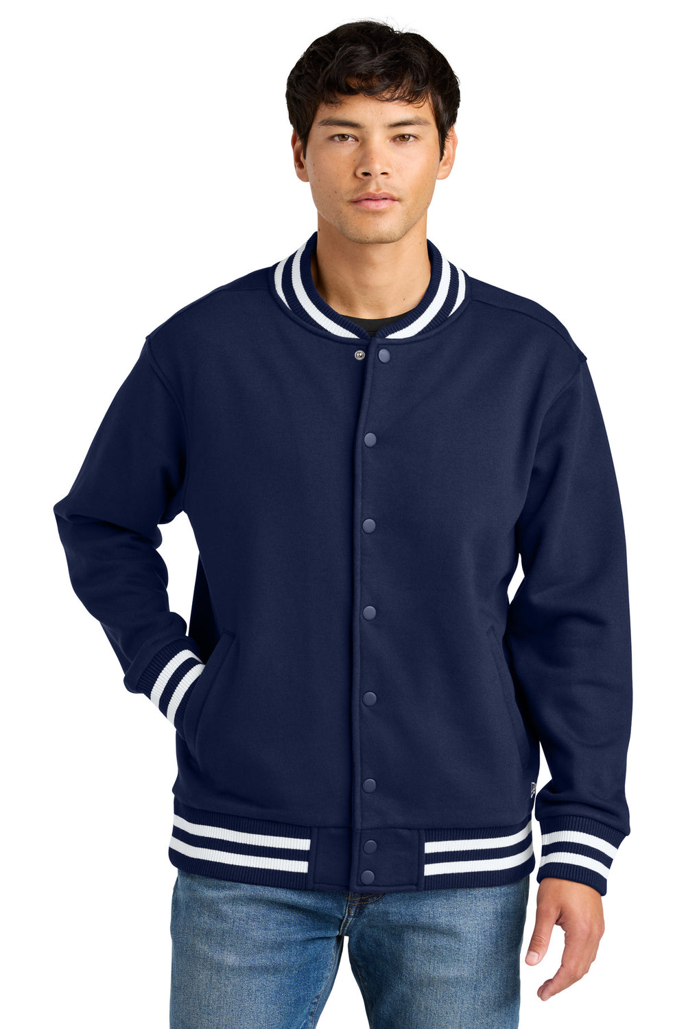 New Era® Varsity Heavyweight Fleece Jacket - True Navy - XS