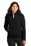 Nike Women's Club Fleece Sleeve Swoosh 1/2-Zip NKDX6720 - Black - S