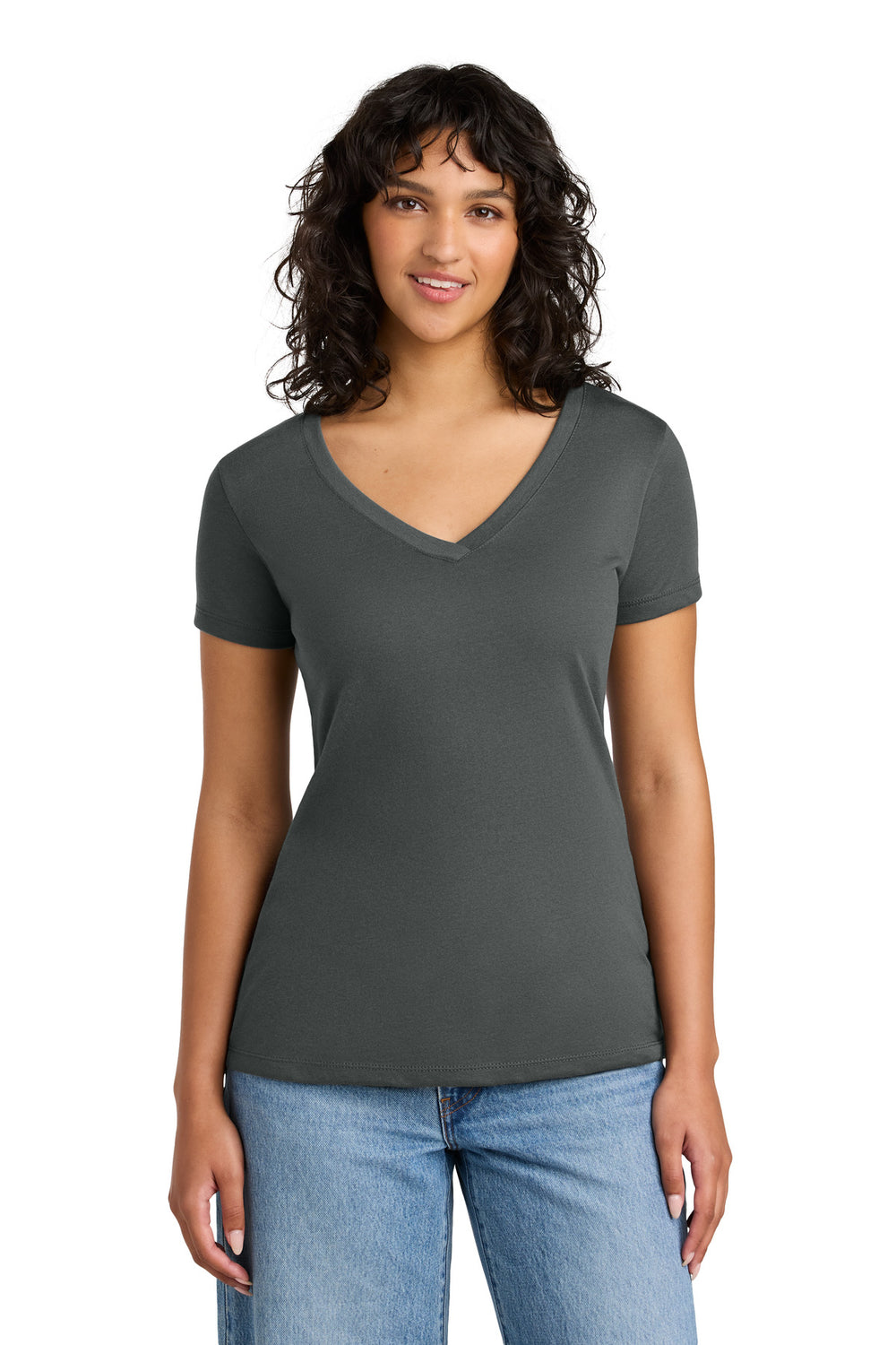 Next Level Apparel® Women's Ideal V-Neck Tee - Dark Gray - XS