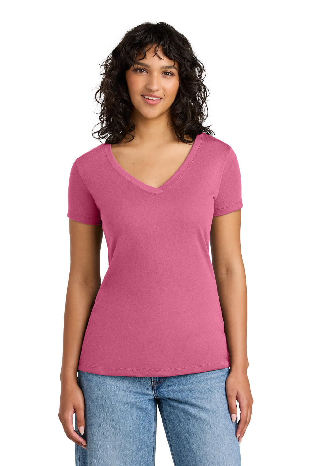 Next Level Apparel® Women's Ideal V-Neck Tee - Hot Pink - XS