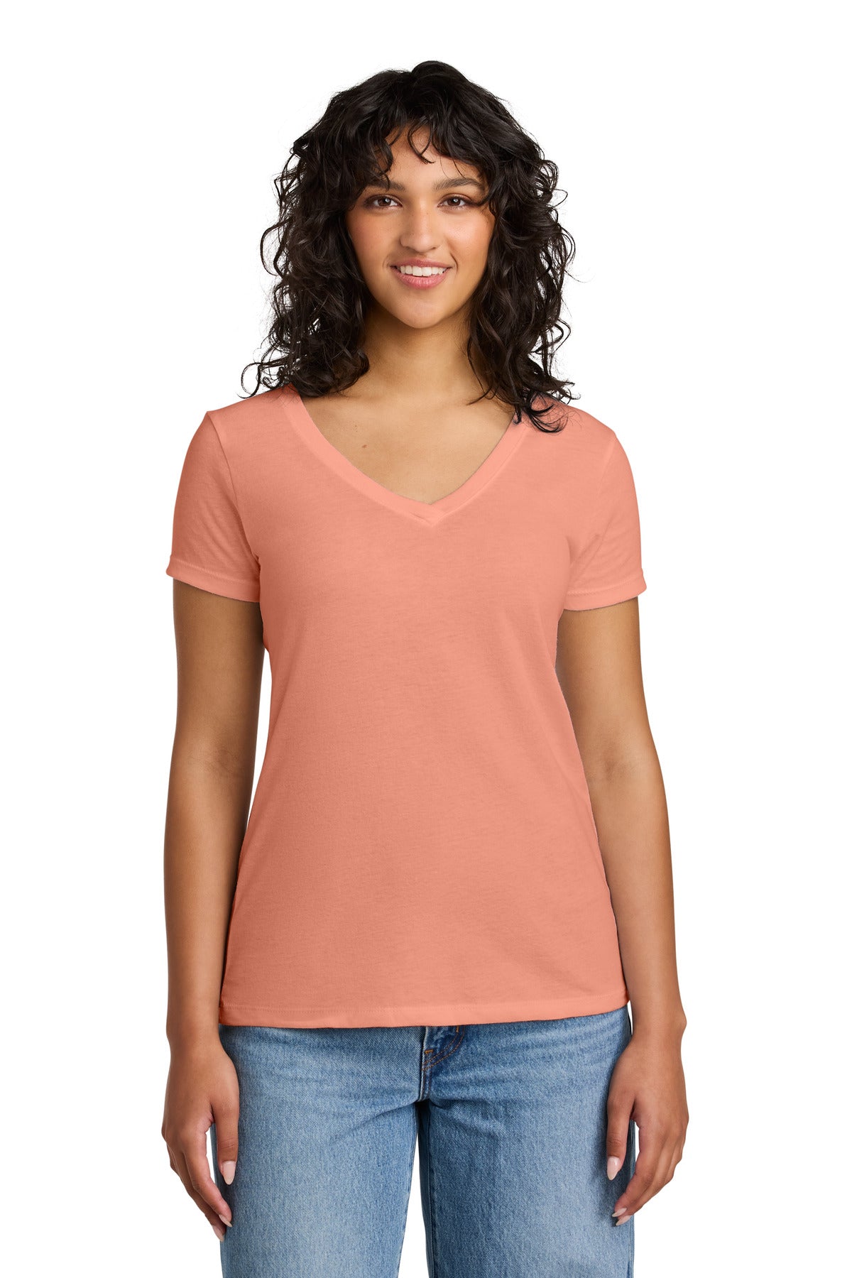Next Level Apparel® Women's Ideal V-Neck Tee - Light Orange - XS