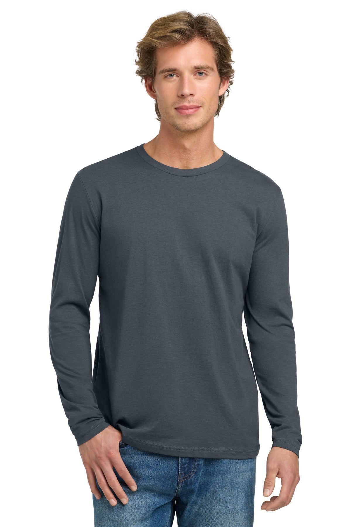 Next Level Apparel® Cotton Long Sleeve Tee - Indigo - S