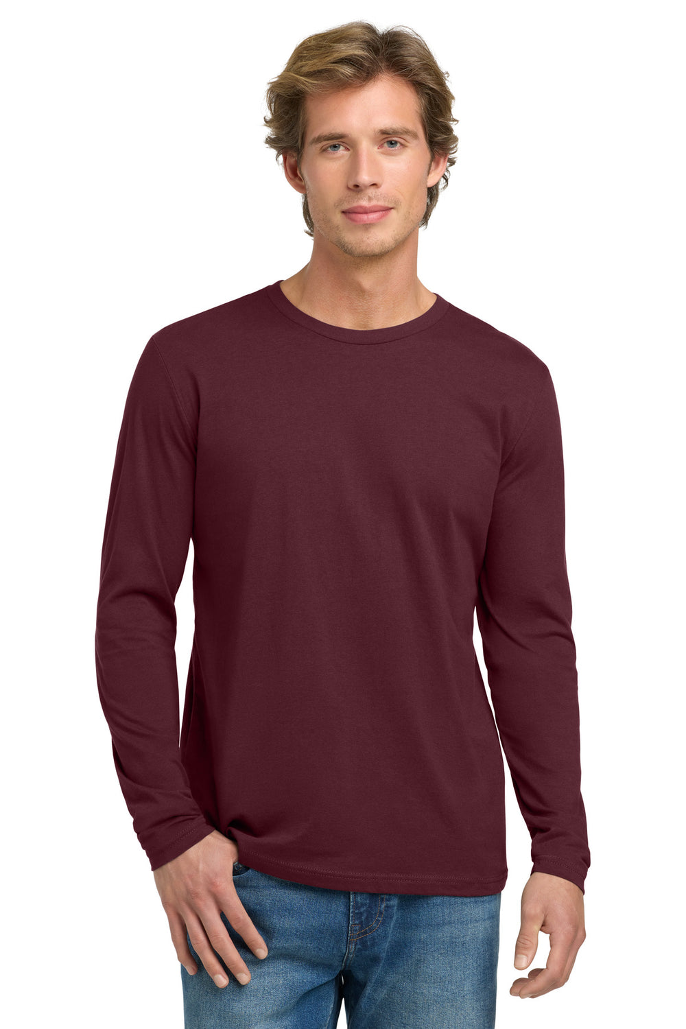 Next Level Apparel® Cotton Long Sleeve Tee - Maroon - 2XL