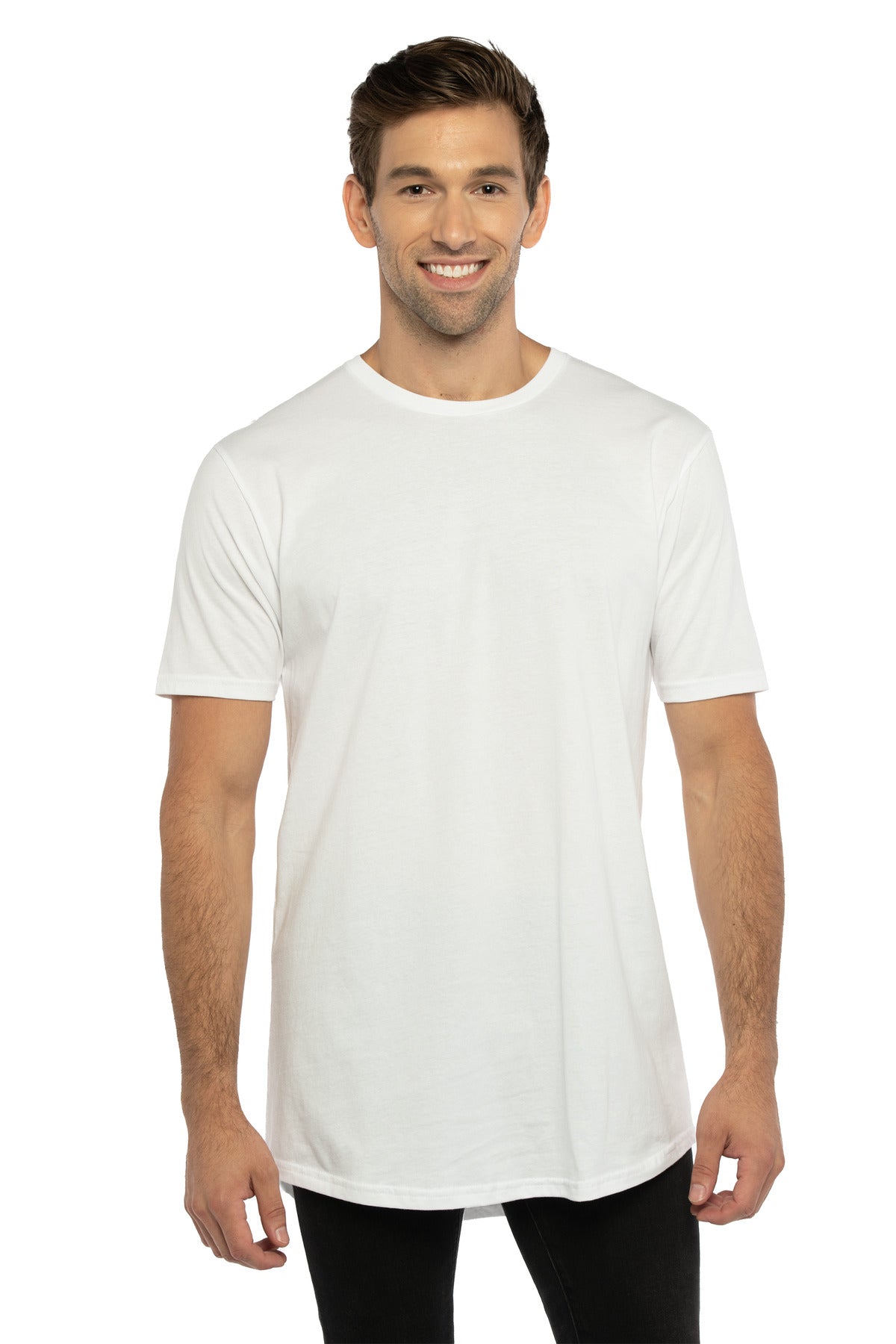 Next Level Apparel® Cotton Long Body Tee - White - XS
