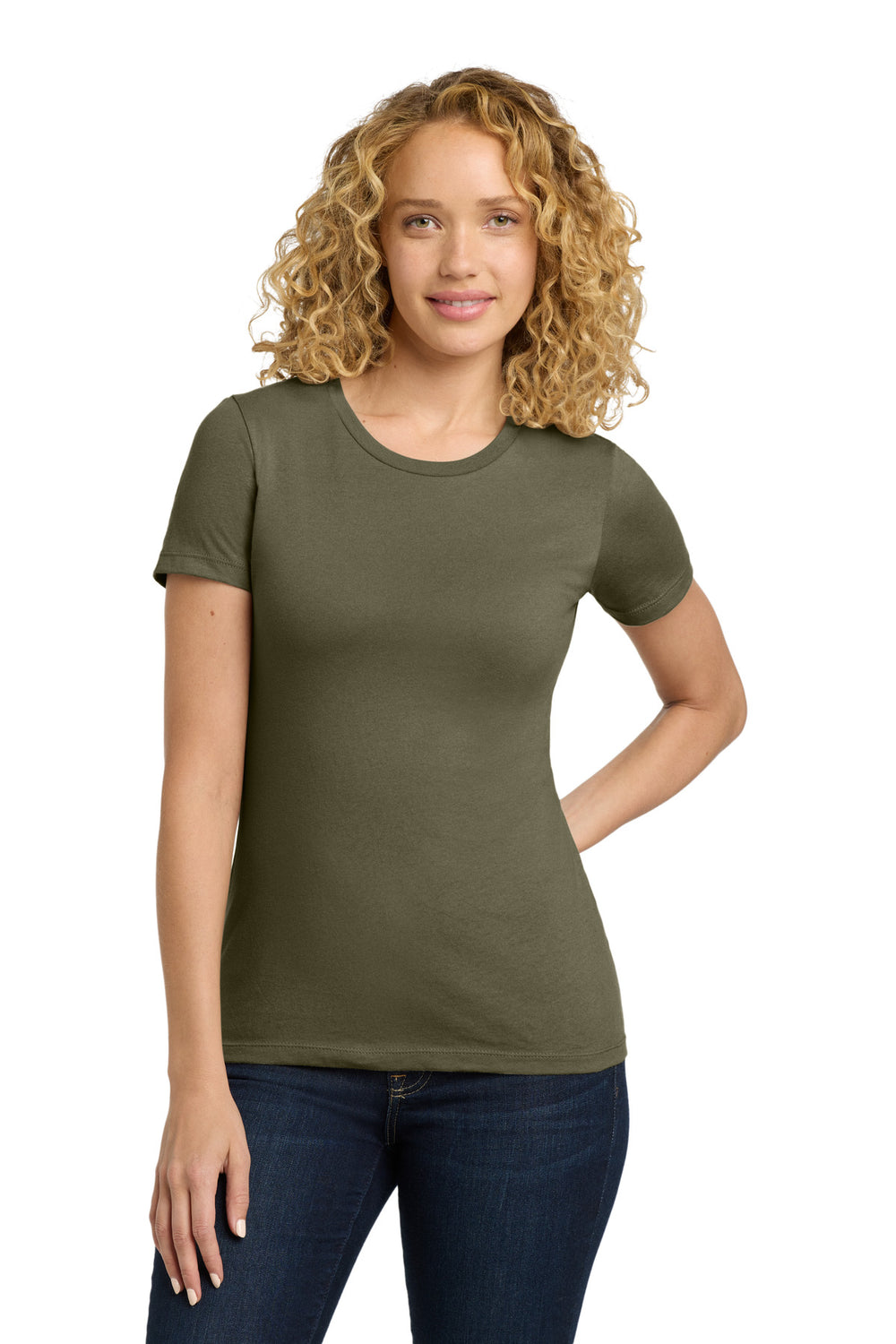 Next Level Apparel® Women's Cotton Tee - Light Olive - XS
