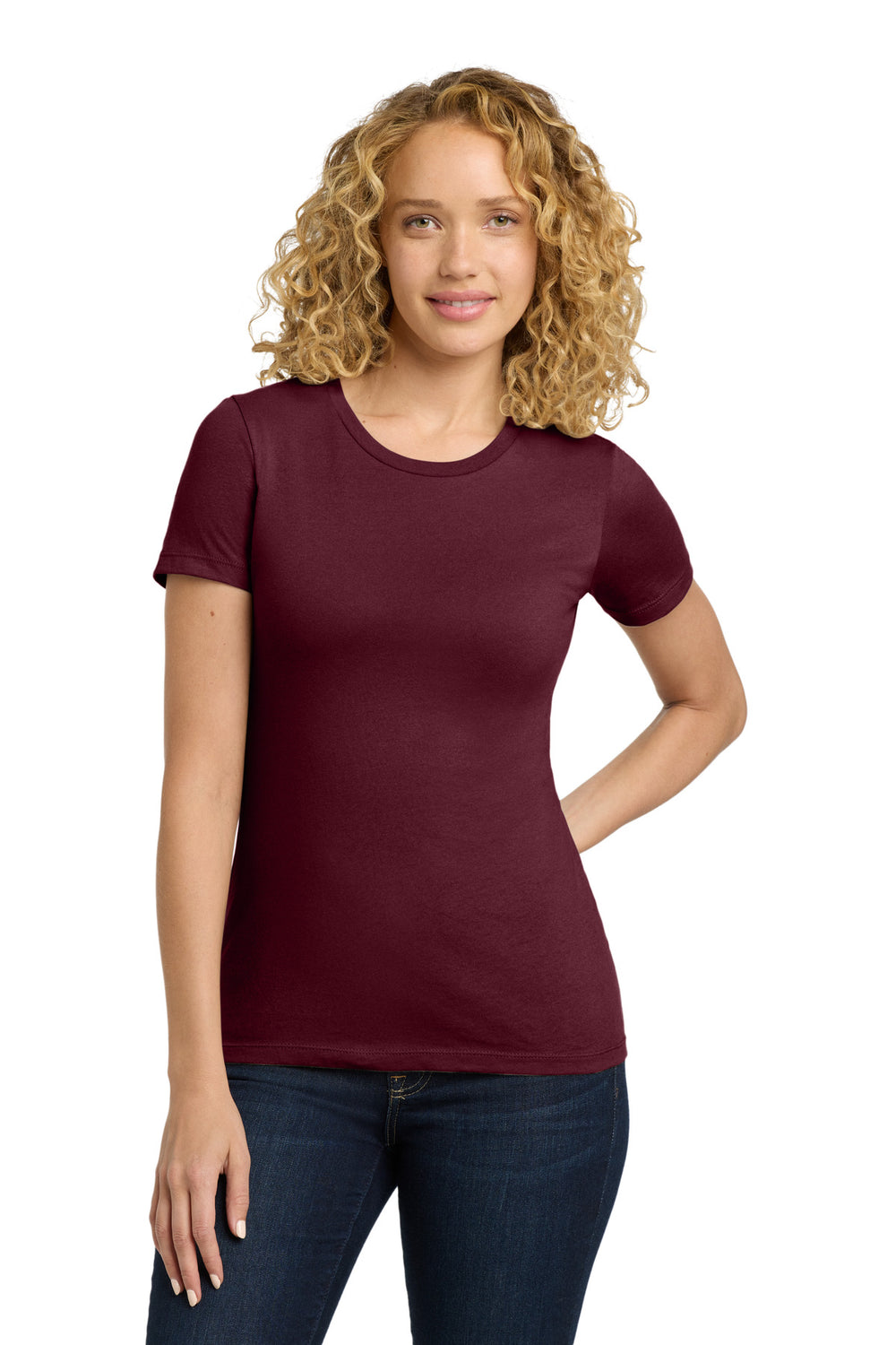 Next Level Apparel® Women's Cotton Tee - Maroon - XS