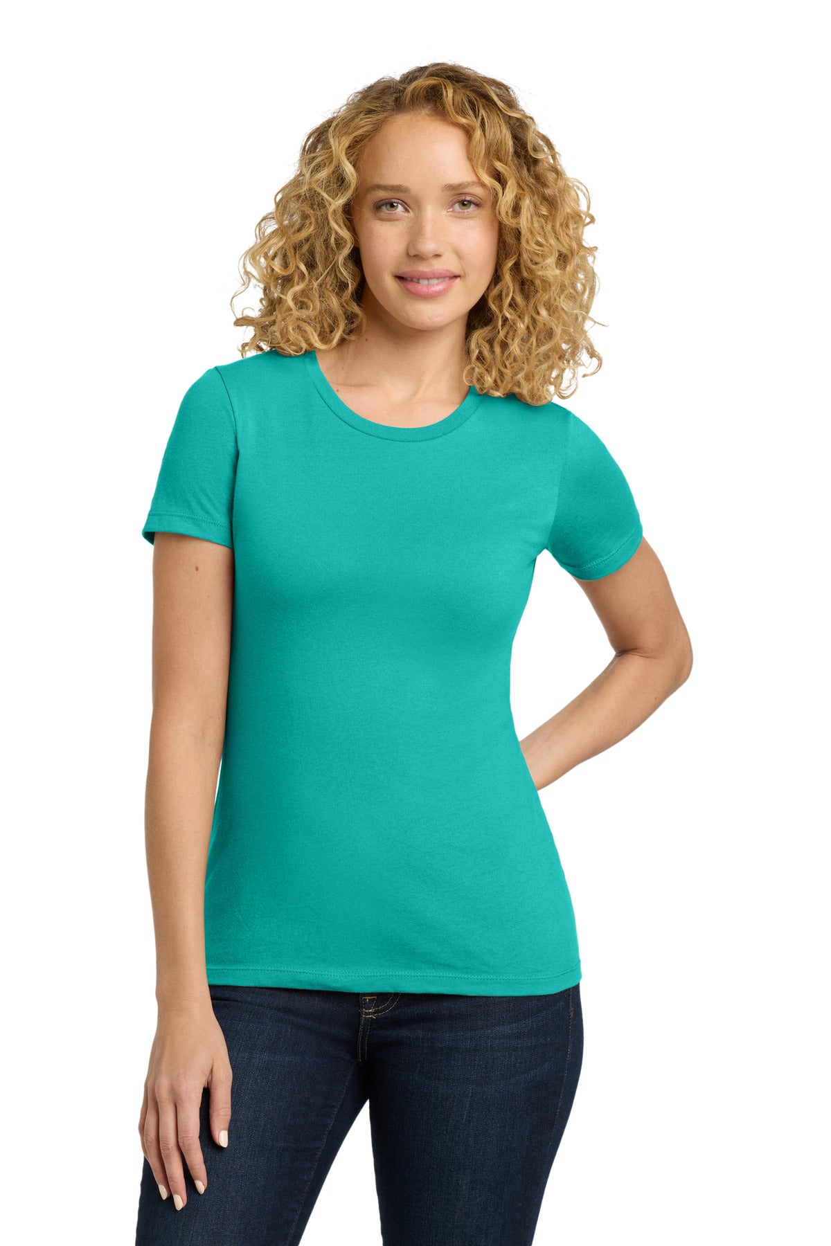 Next Level Apparel® Women's Cotton Tee - Tahiti Blue - XS