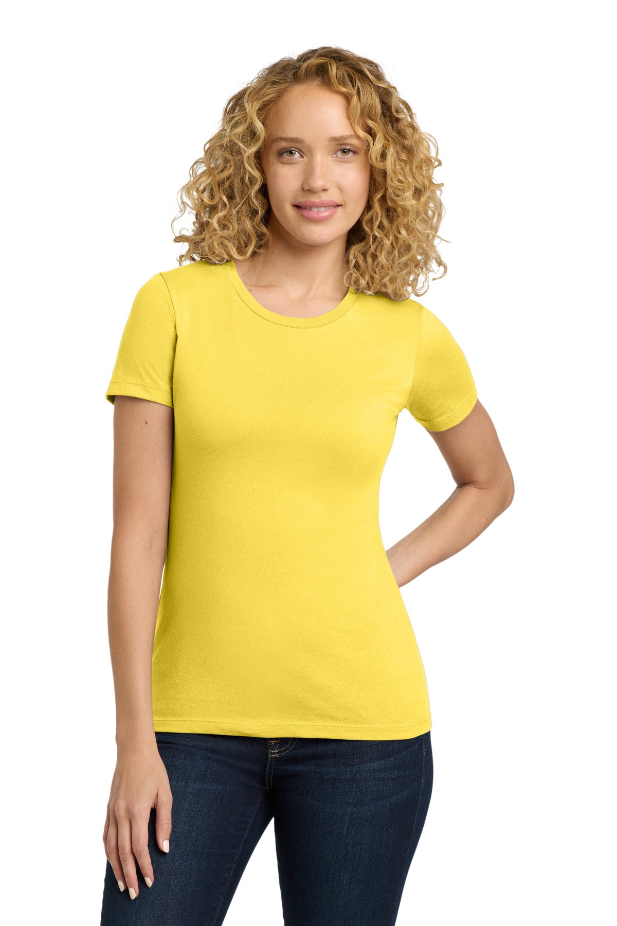 Next Level Apparel® Women's Cotton Tee - Vibrant Yellow - XS