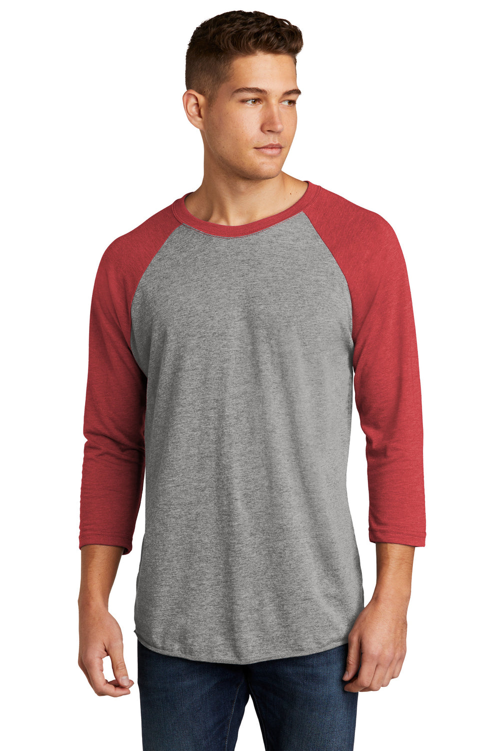 Next Level Apparel® Adult Tri-Blend 3/4-Sleeve Raglan Tee - VTG Red/ Prem Hthr - XS
