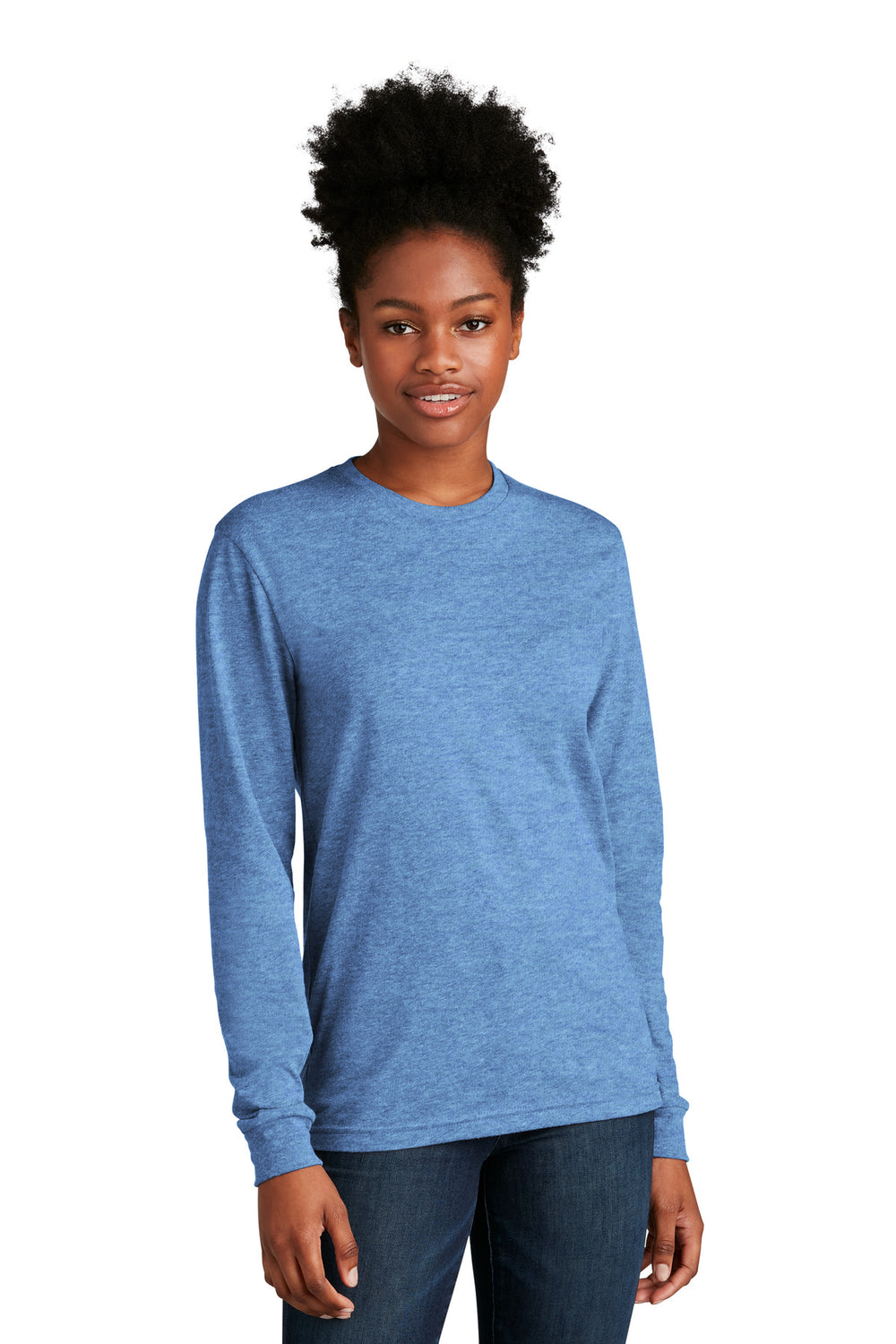 Next Level Apparel® Adult CVC Long Sleeve Tee - Heather Columbia Blue - XS