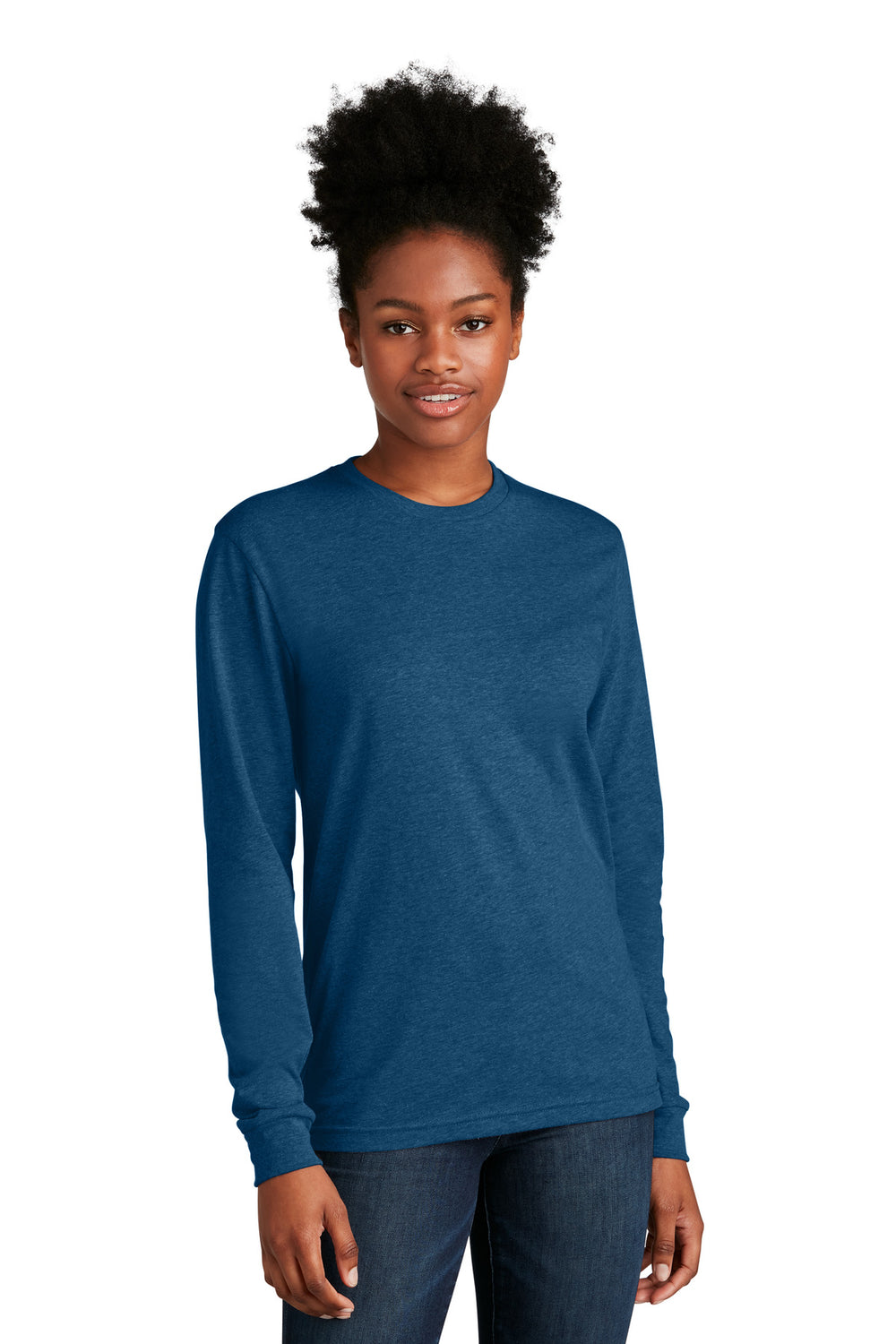 Next Level Apparel® Adult CVC Long Sleeve Tee - Heather Cool Blue - 2XL