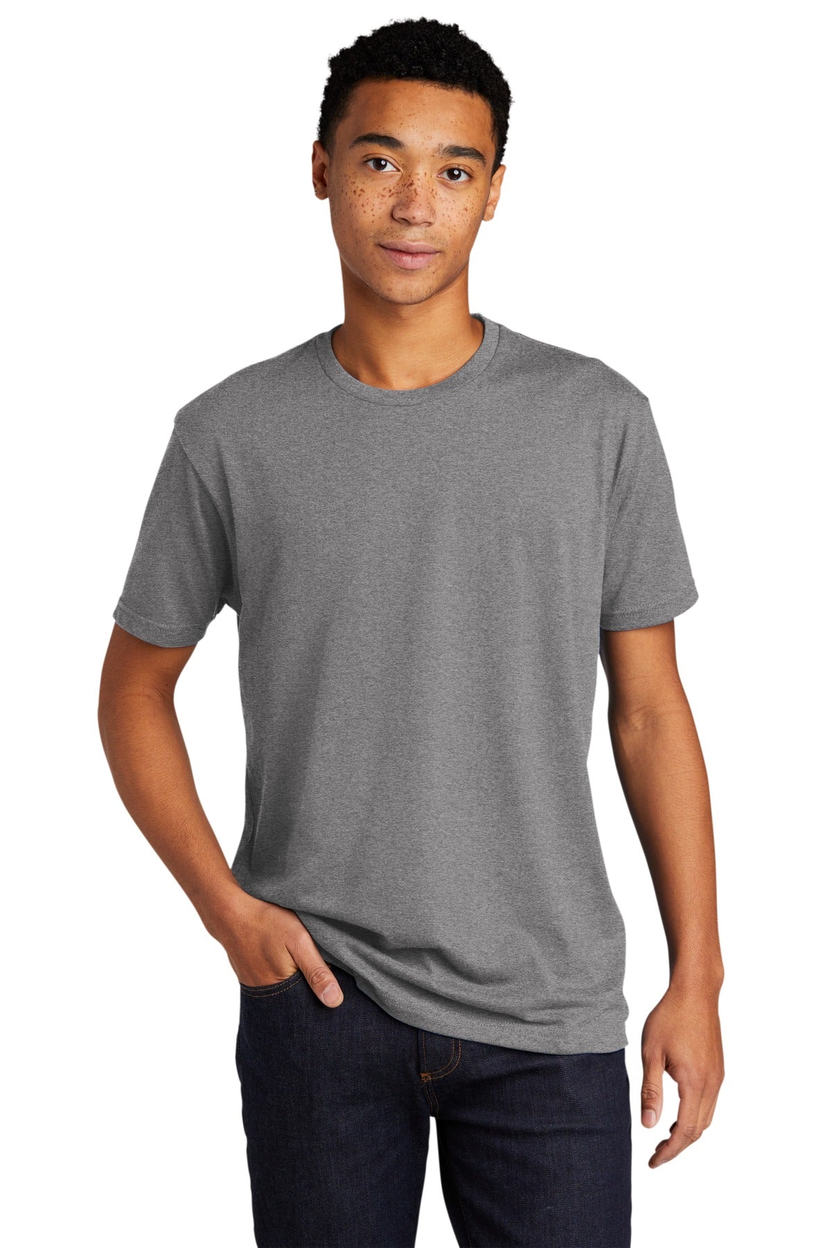 Next Level Apparel® Adult CVC Sueded Tee - Dark Heather Gray - XS