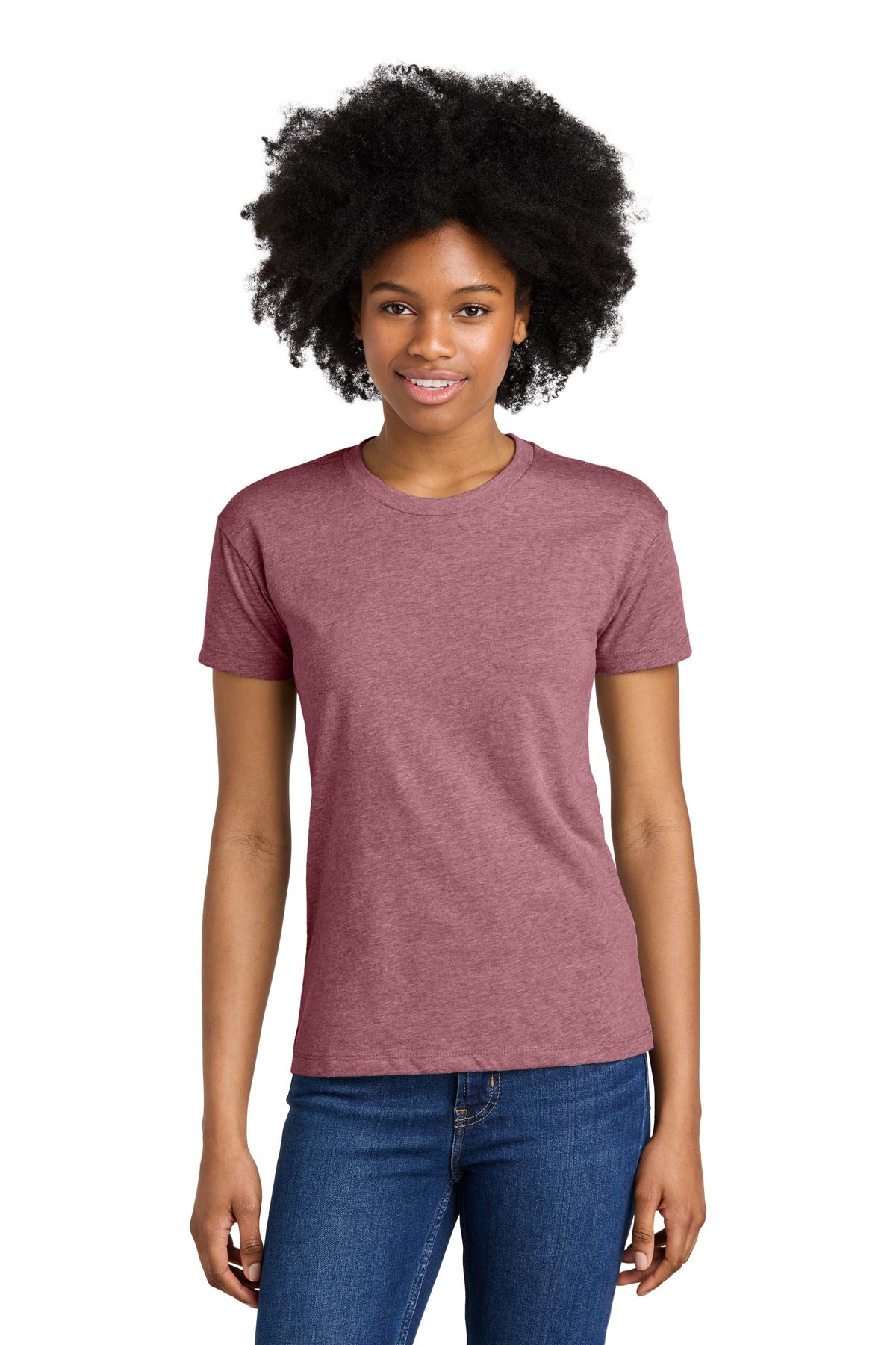 Next Level Apparel® Women's CVC Relaxed Tee - Heather Mauve - XS
