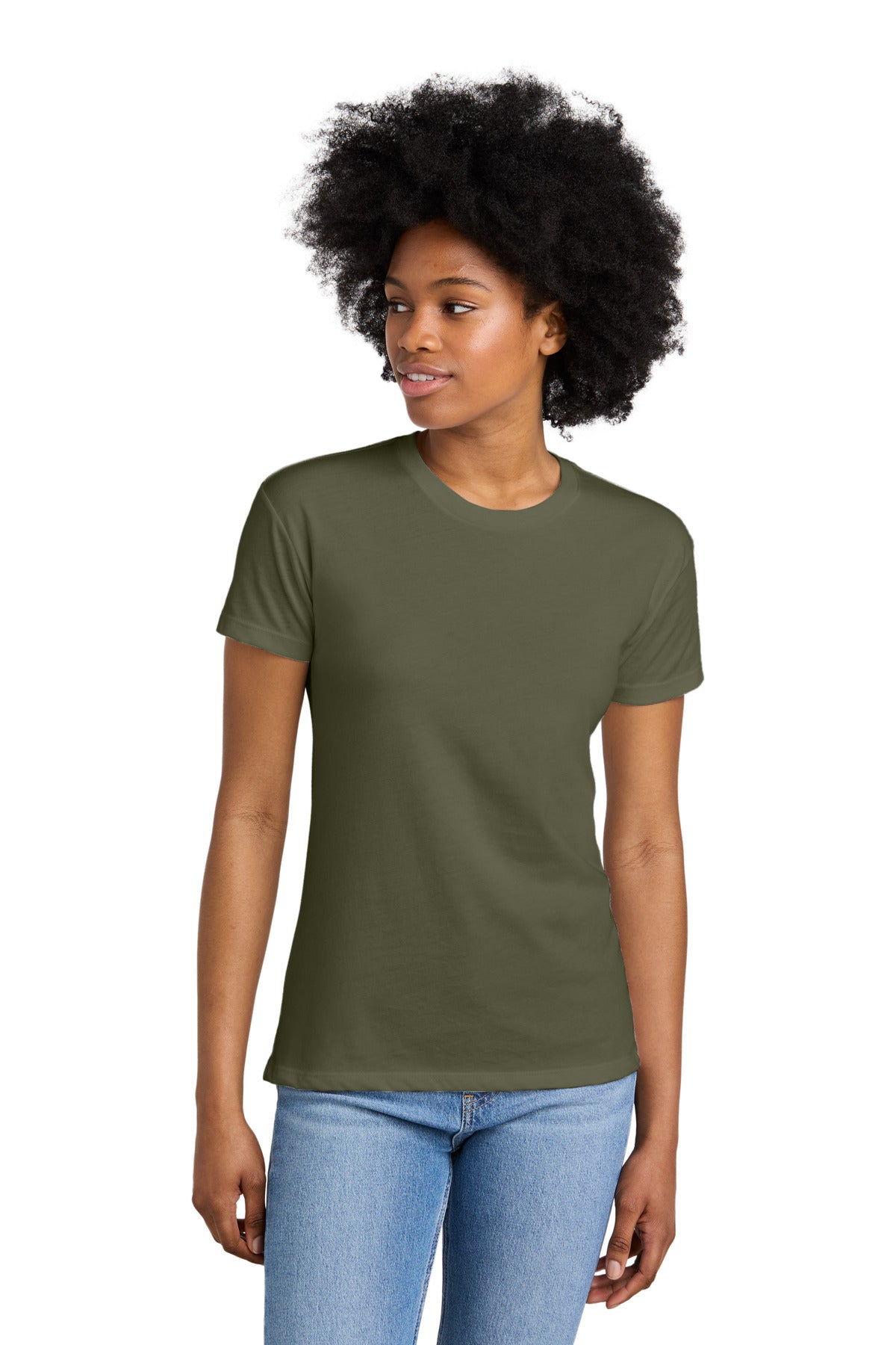Next Level Apparel® Women's CVC Relaxed Tee - Military Green - XS
