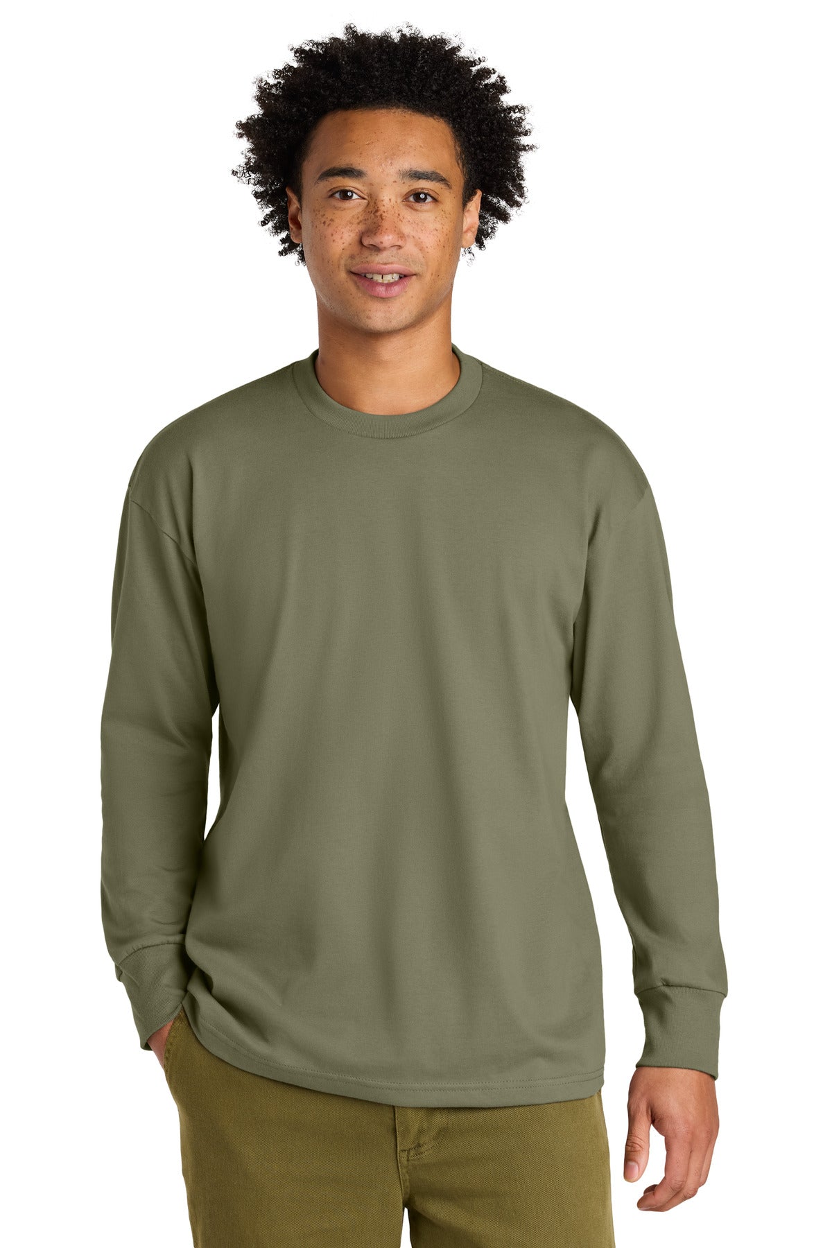 Next Level Apparel® Heavyweight Long Sleeve Tee - Light Olive - XS